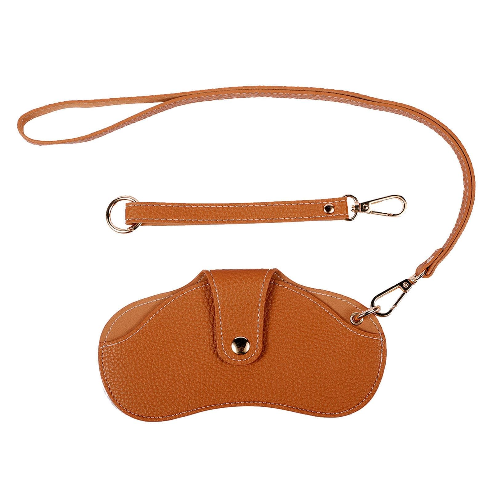 Brown leather sunglass holder
