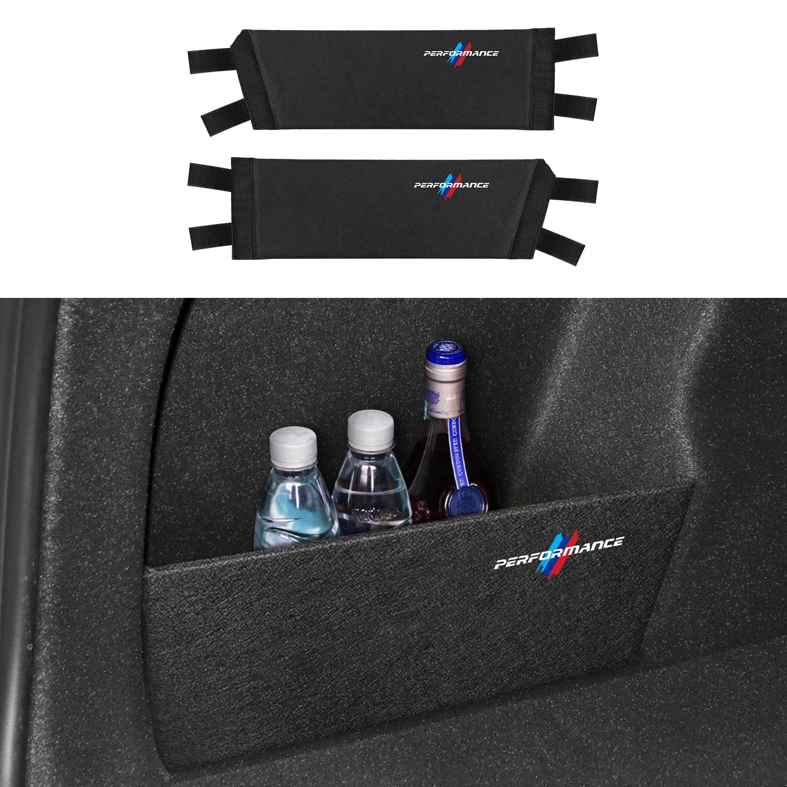 2PCS Car Rear Trunk Organizer Side Divider Board Logo Emblem Badge Sticker fits for BMW X1 F48 2016 2017 2018 2019 2020 2021 2022 Interior Accessories