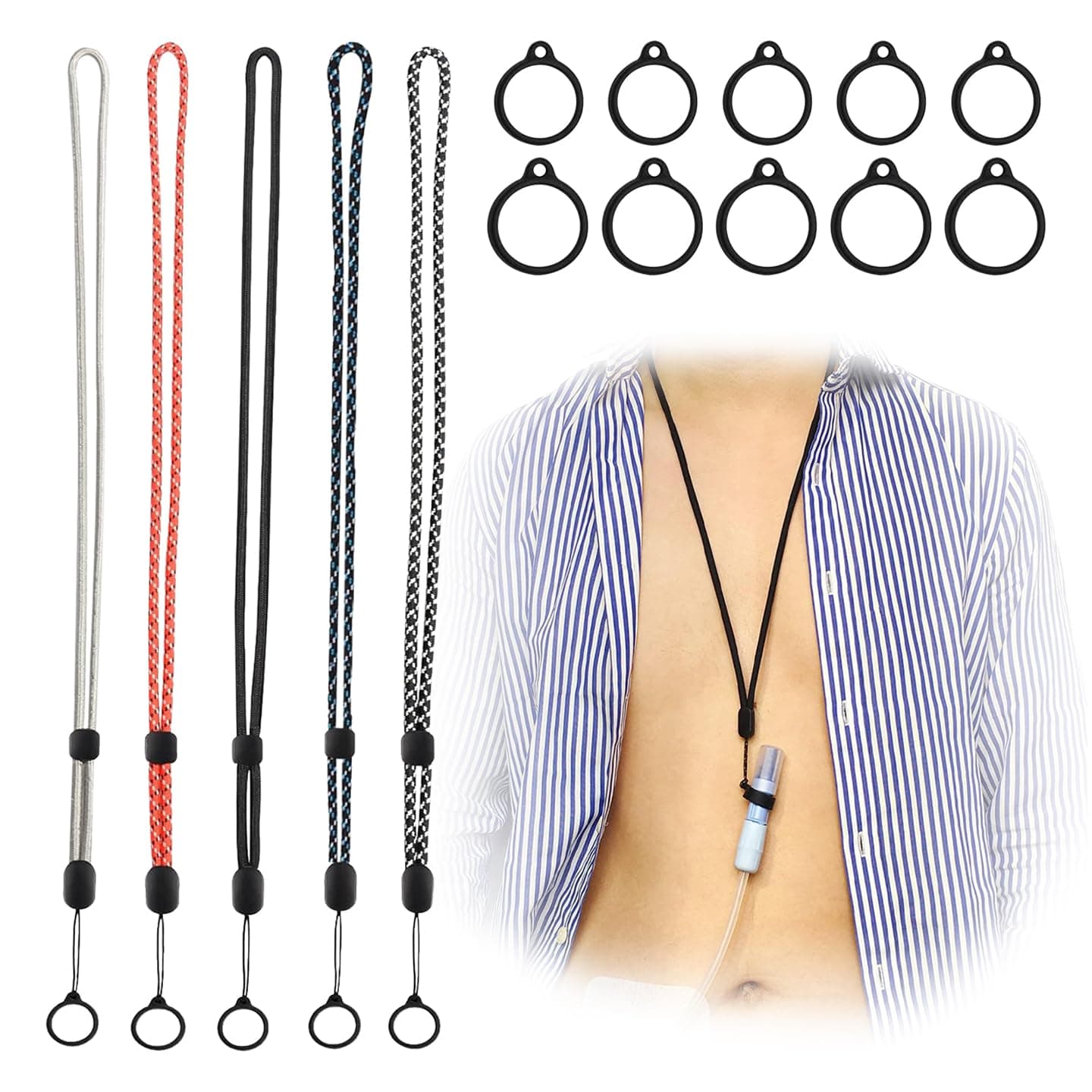 5 Sets Peritoneal Dialysis Accessories, PD Catheter Holders, Perfect Replacement for PD Catheter Belts/Peritoneal Dialysis Belts, Catheter Peritoneal Supplies, Adjustable Shower Lanyard