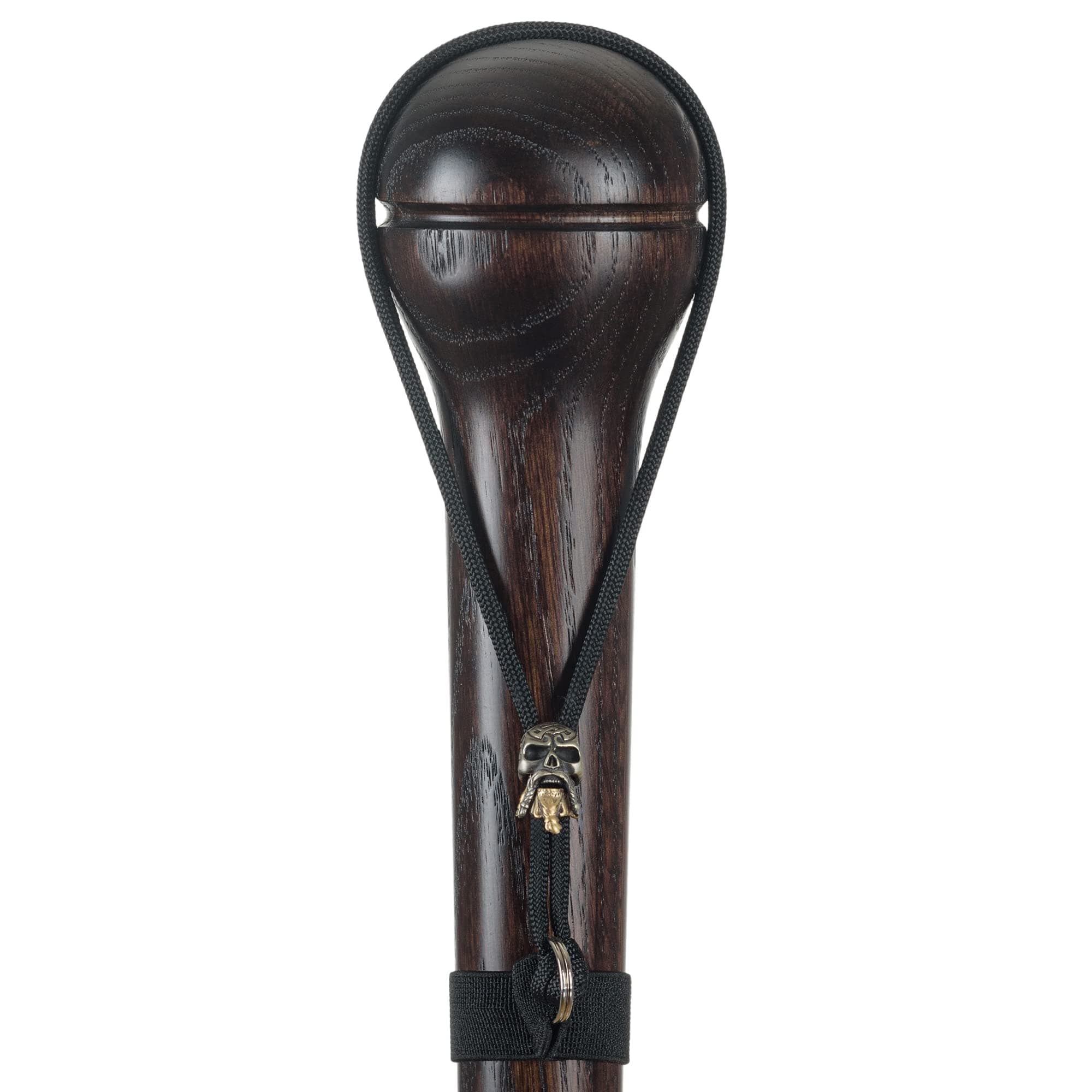 Asterom Handmade Walking Stick for Men - Solid Hardwood Carved Cane with Unique Paracord Skull Strap (Nutcracker)