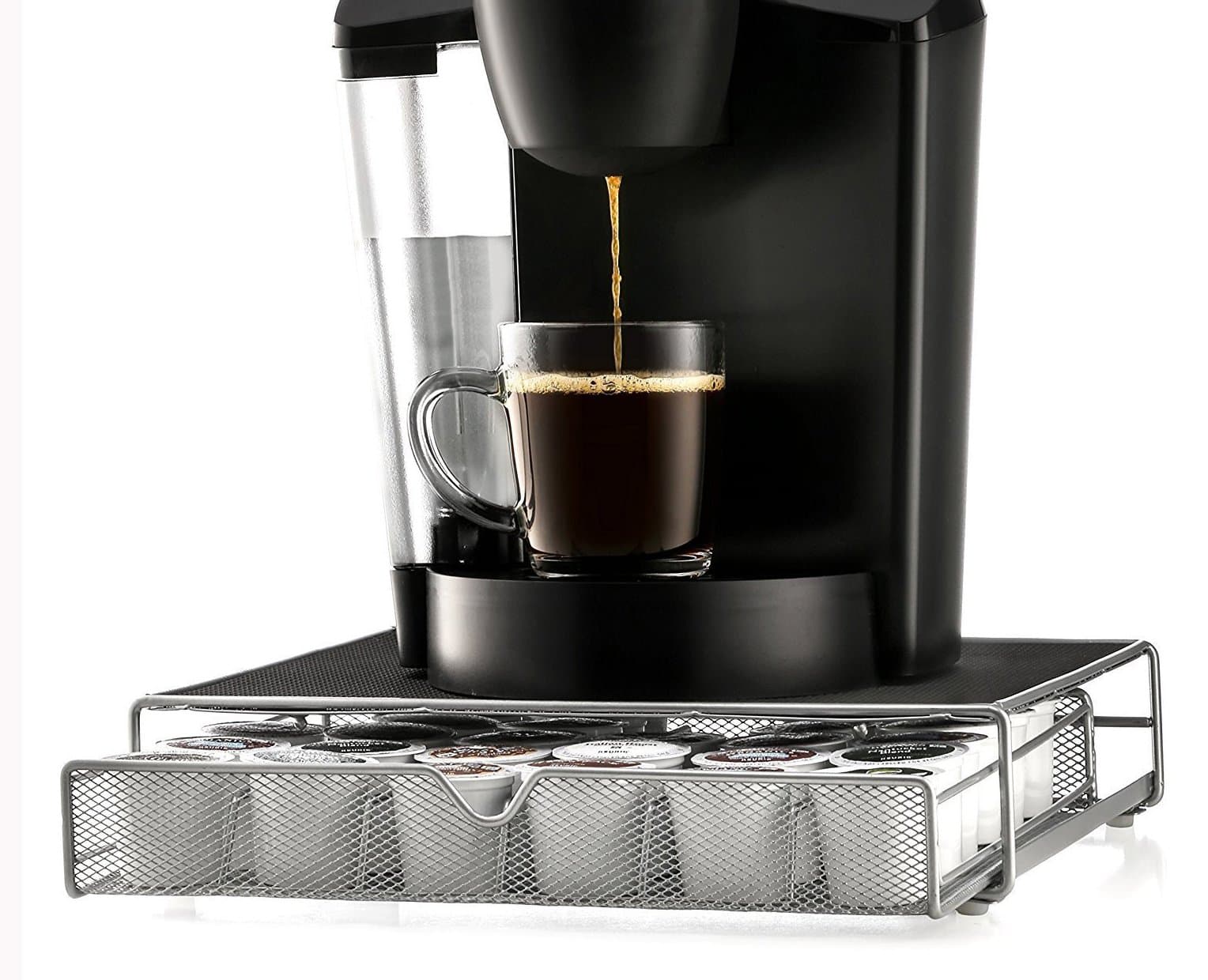 iHim K Cup Storage Organizer Holds for Coffee Brewing Machine K-cup Pods Drawer Holds 36 Capsules Rack Black