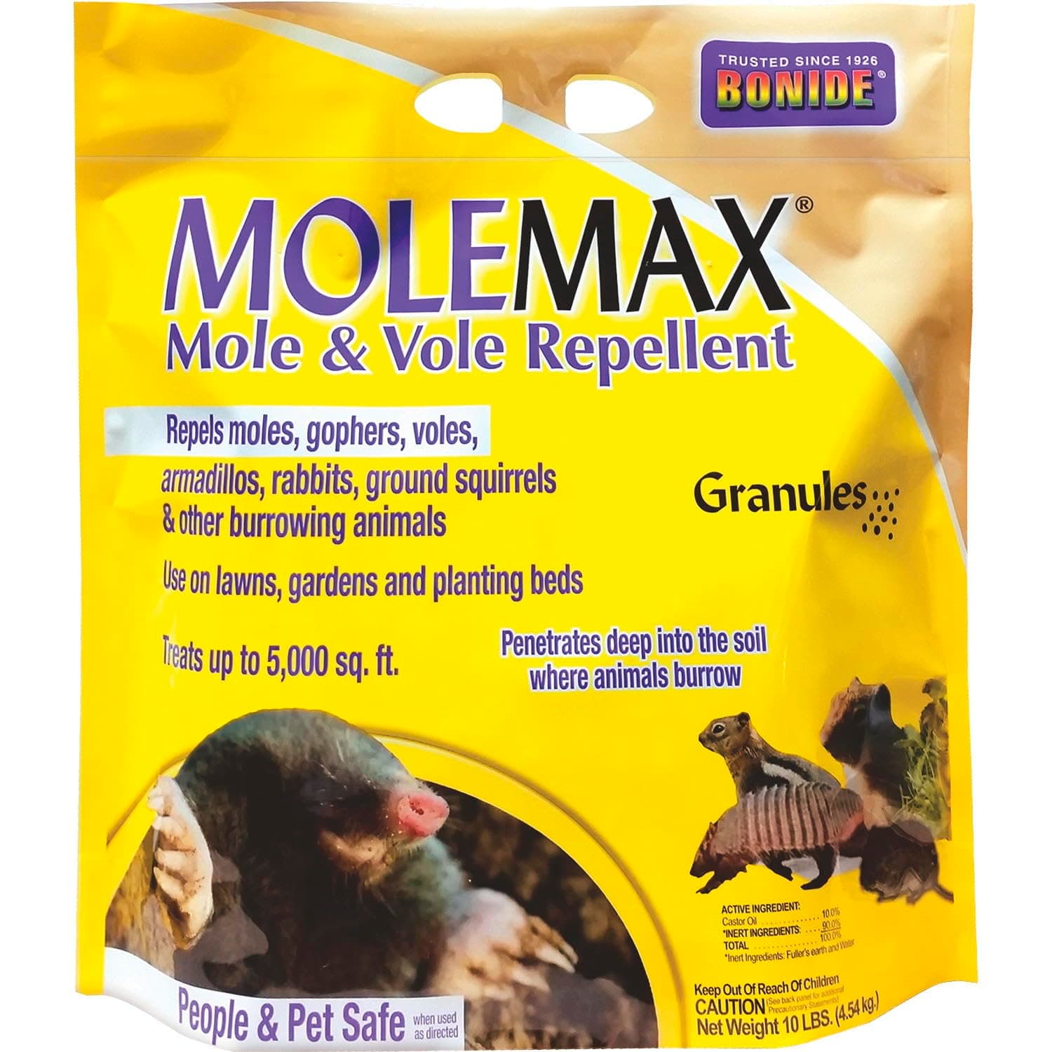 692150 Mole Max and Vole Repellent Granules, 10-Pound