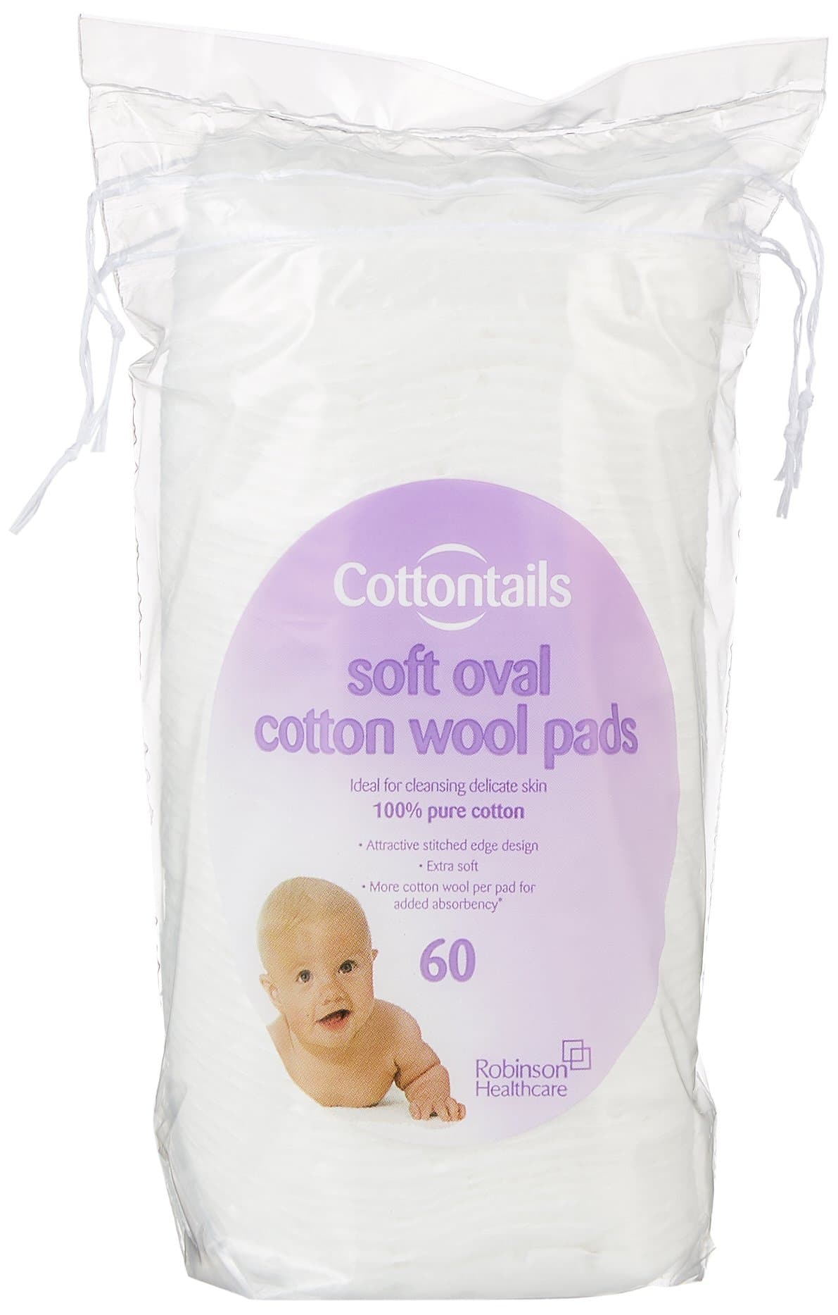 Cottontails Cotton Wool Oval Pads 60 Count