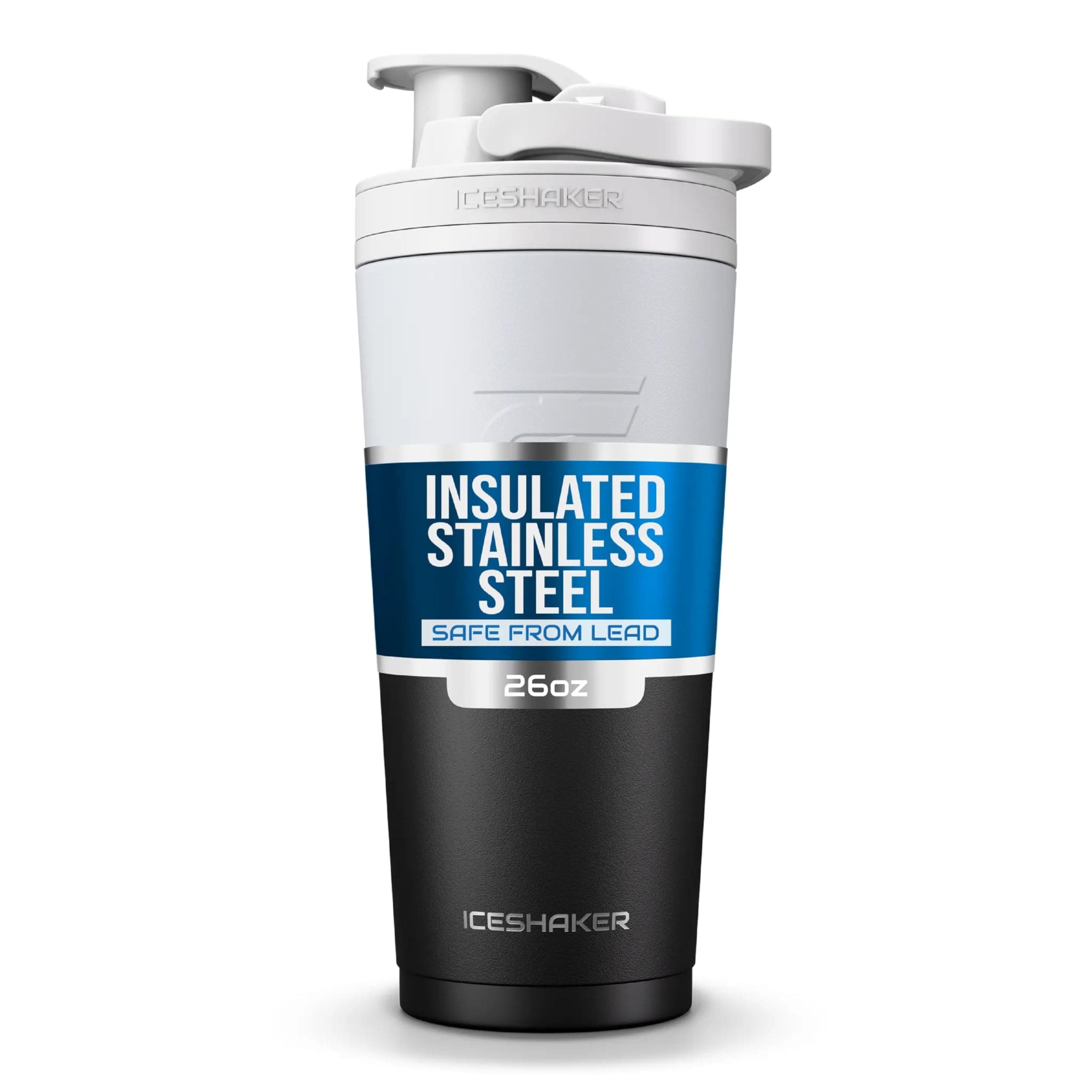 26oz Black & White Shaker bottle