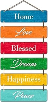 Artvibes Decorative Wall Hanging Wooden Art Decoration item for Living Room | Bedroom | Home Decor | Gifts | Quotes Decor Painting | Wall Art For Hall | Mdf Wall Decoration,Set of 6(WH_3203NN)