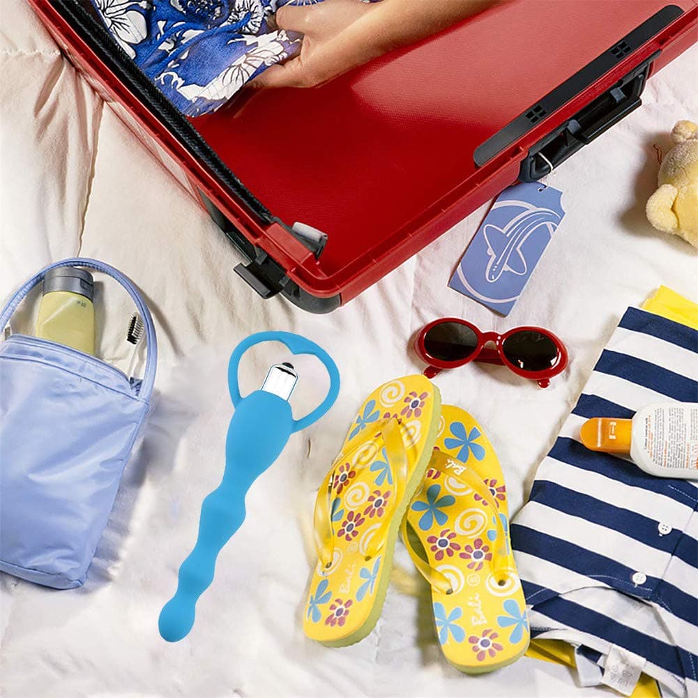 Relax Tool Amal Trainer for Beginners Anales Pull Beads for Beginners -Anales Trainer Massage Toy-Cordless Electric Trainer with Pull Ring Blue By Unkey