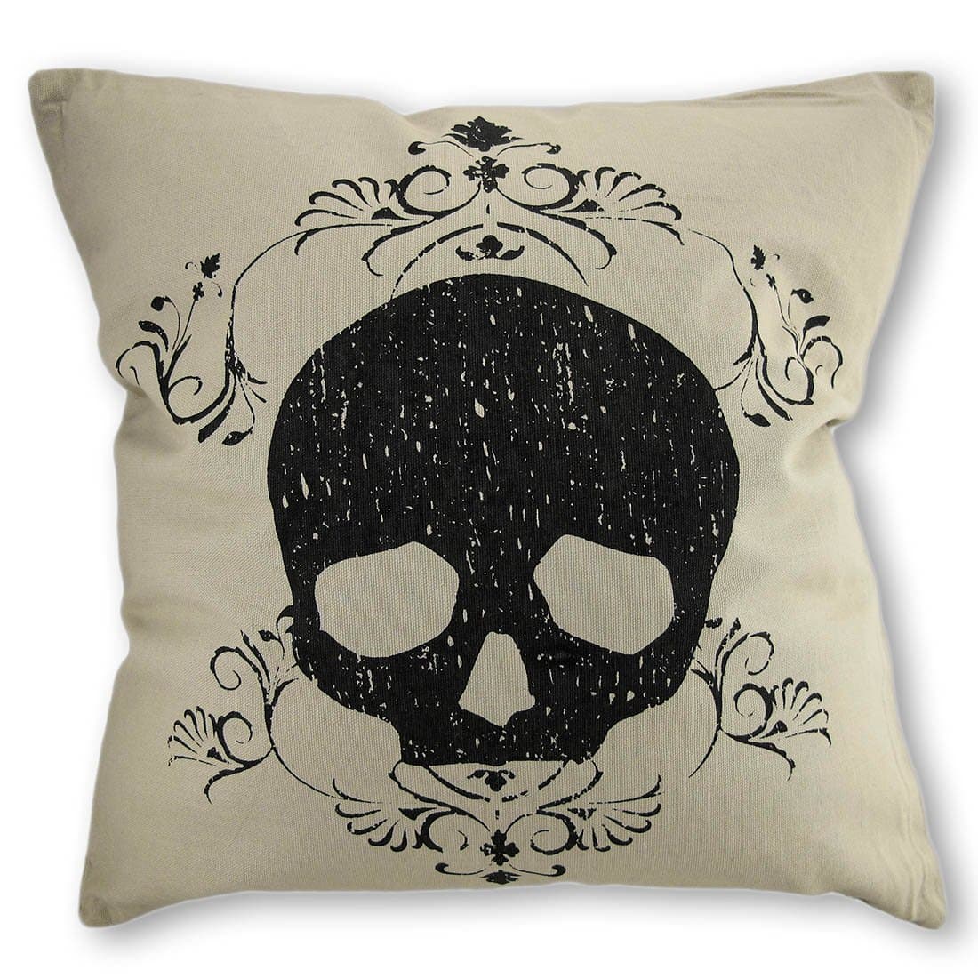 Bethany Lowe Damask Skull Throw Pillow 18 in.