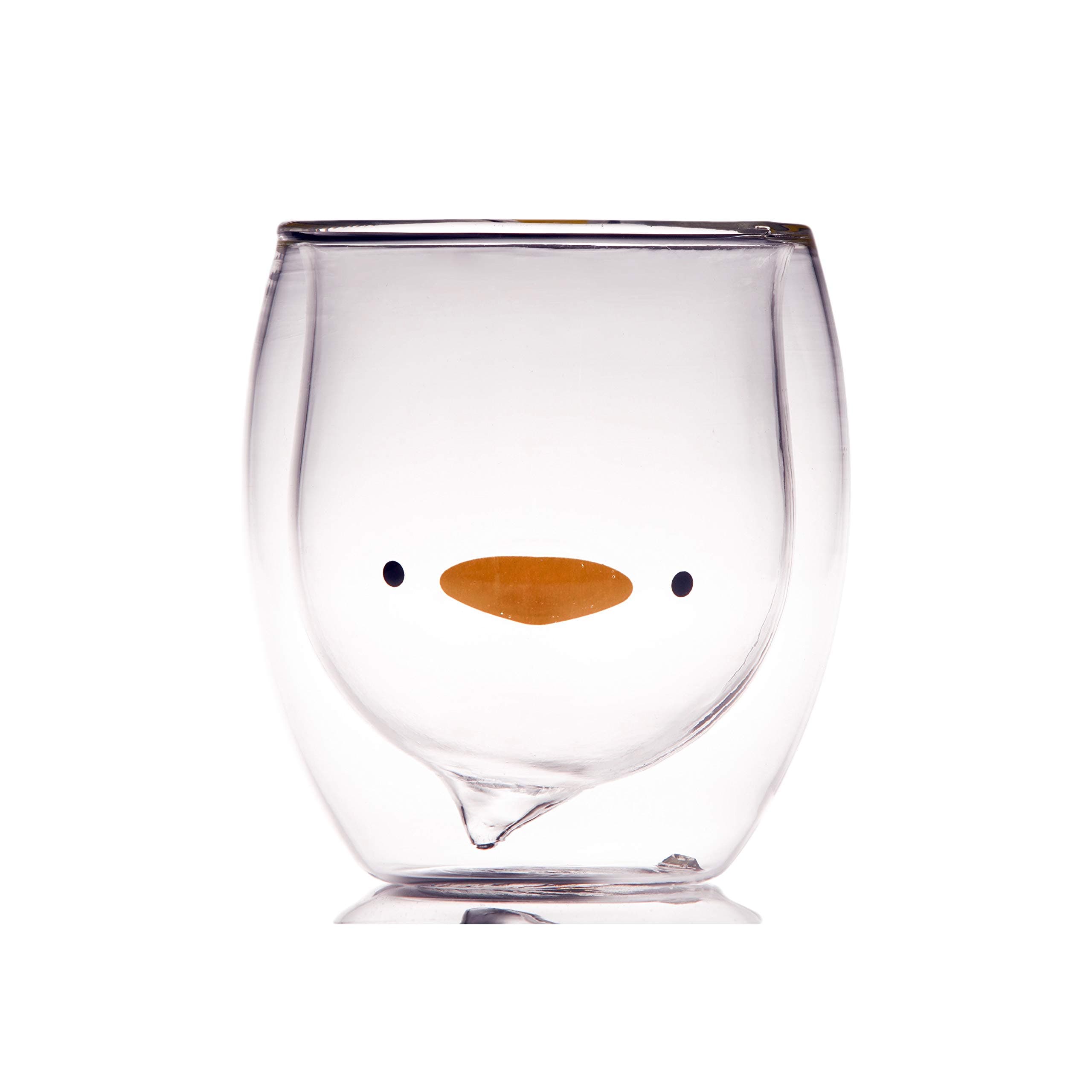 Personal Cup Coffee Cup, Tea Cup, Milk Cup, Double Wall Glass, Cute and Giftable ideas for Birthday Present (Duck)