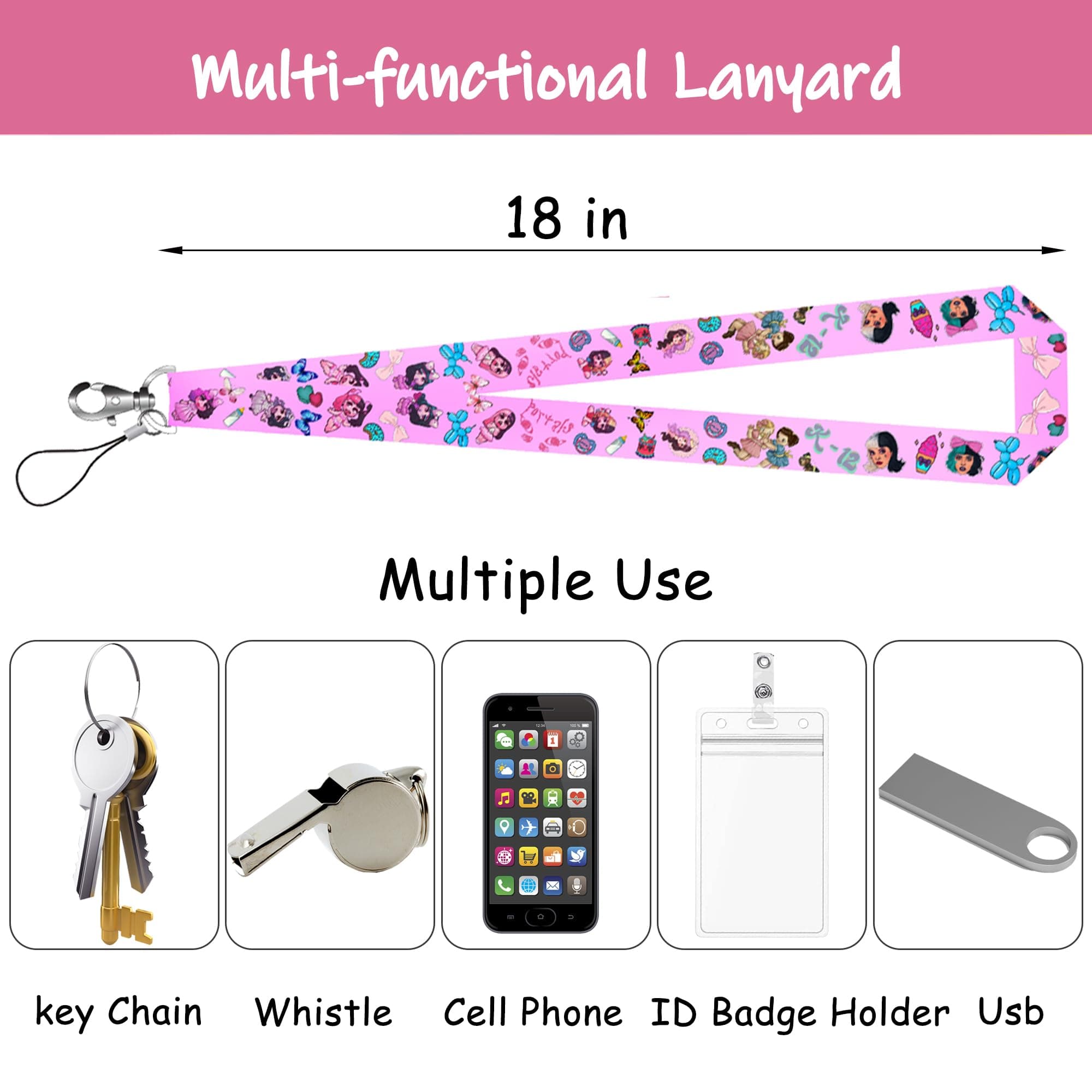 Drawstring Bag Gifts Set, Music Fans Merch Include Drawstring Bag Cosmetic Bag Lanyard Bracelet Shoe Charms Stickers for Girls Teens Adults