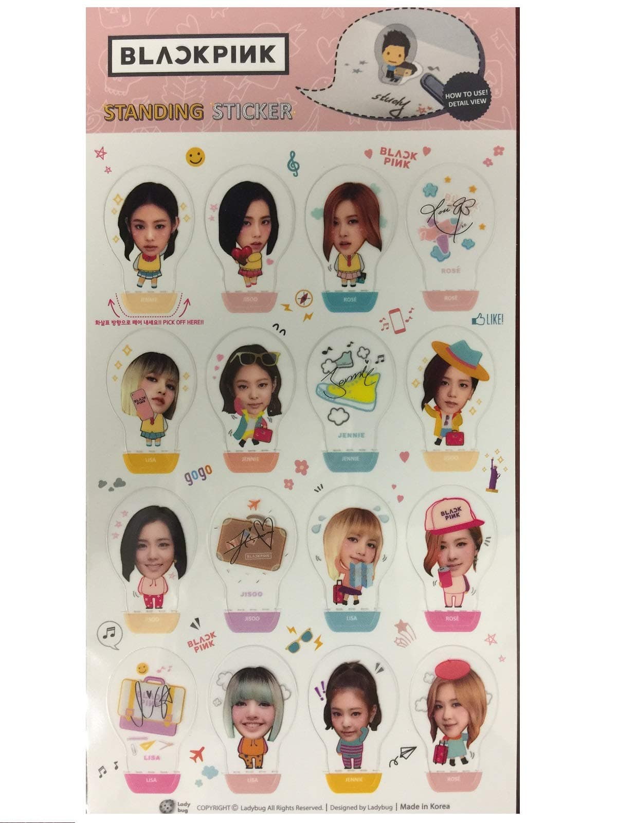 Kpop Blackpink Standing Sticker (Blackpink)