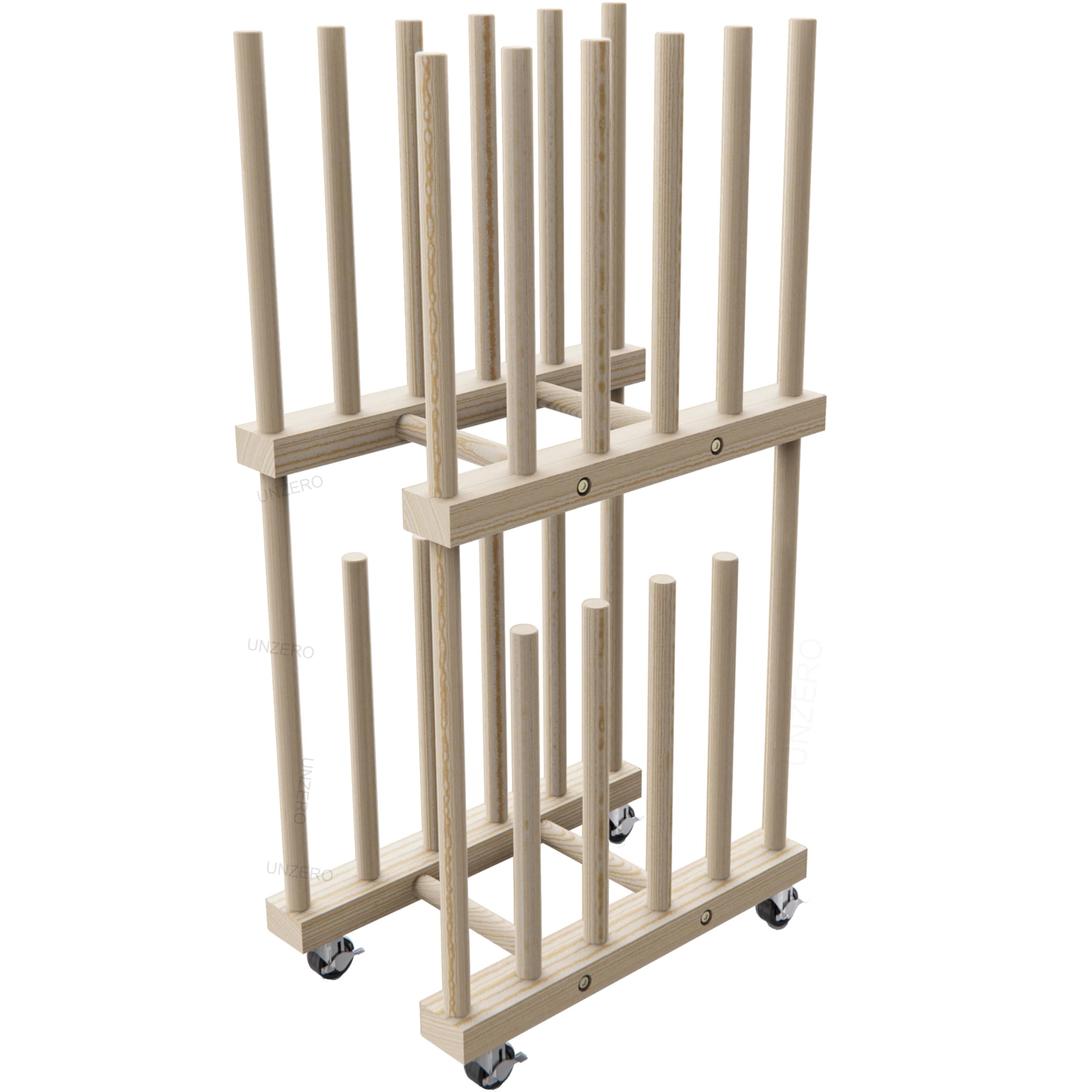 Art Storage Rack - Canvas & Paper Storage Stand with Handle & Caster Wheels for Art Studios & Gallery