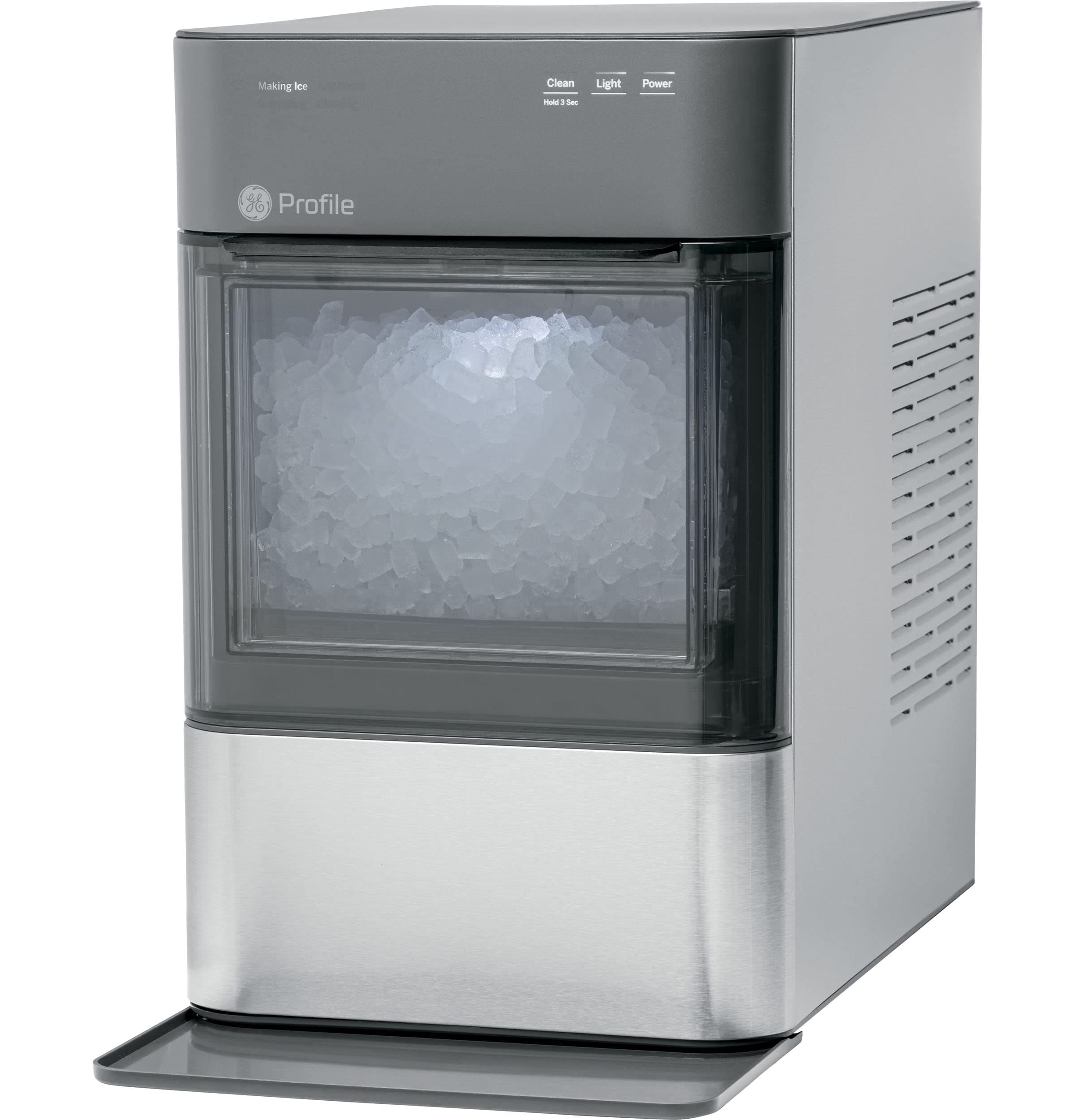 GE Profile Opal 2.0 | Countertop Nugget Ice Maker | Ice Machine with WiFi Connectivity | Smart Home Kitchen Essentials | Stainless Steel (Renewed)