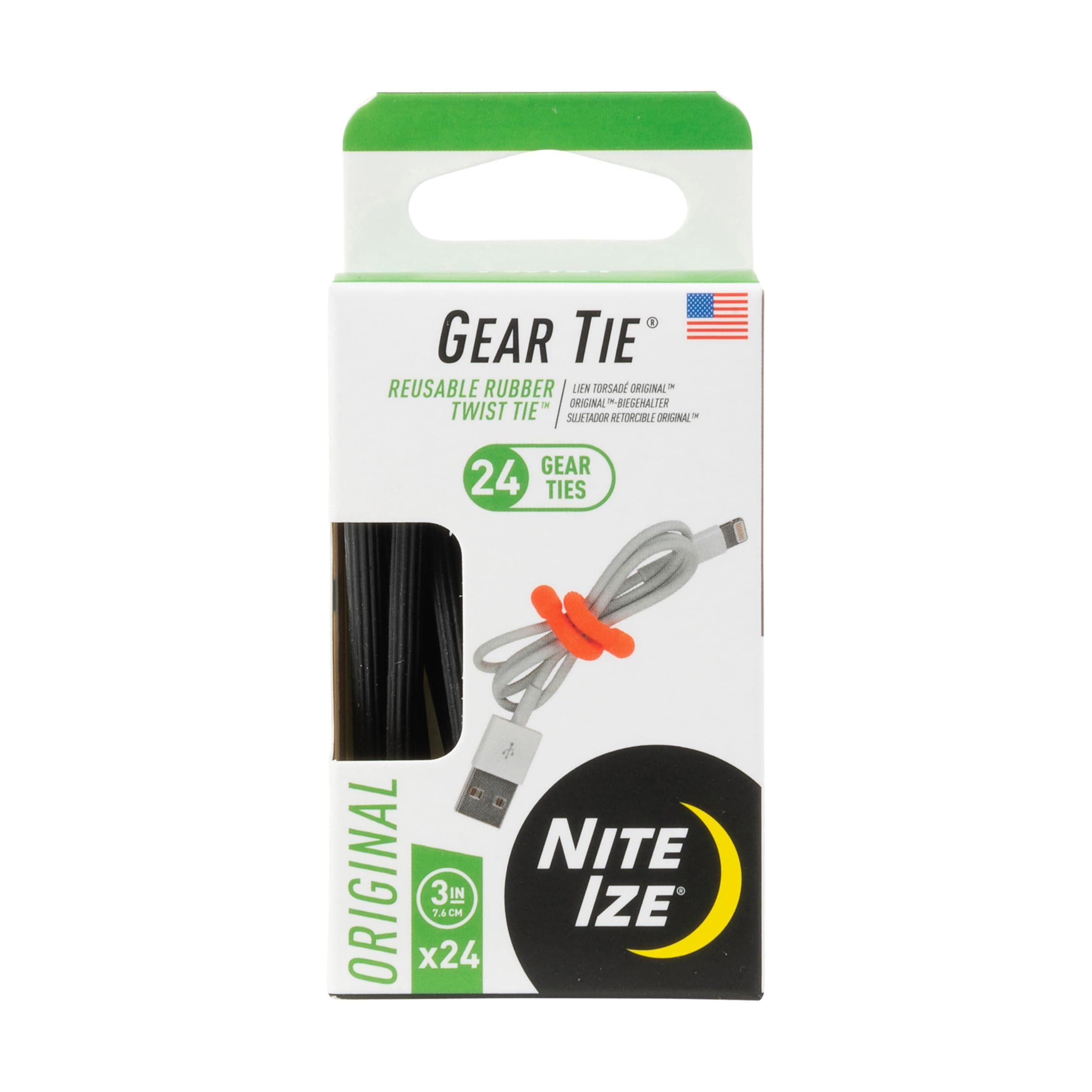 Nite Ize Original Gear Tie, Reusable Rubber Twist Tie
