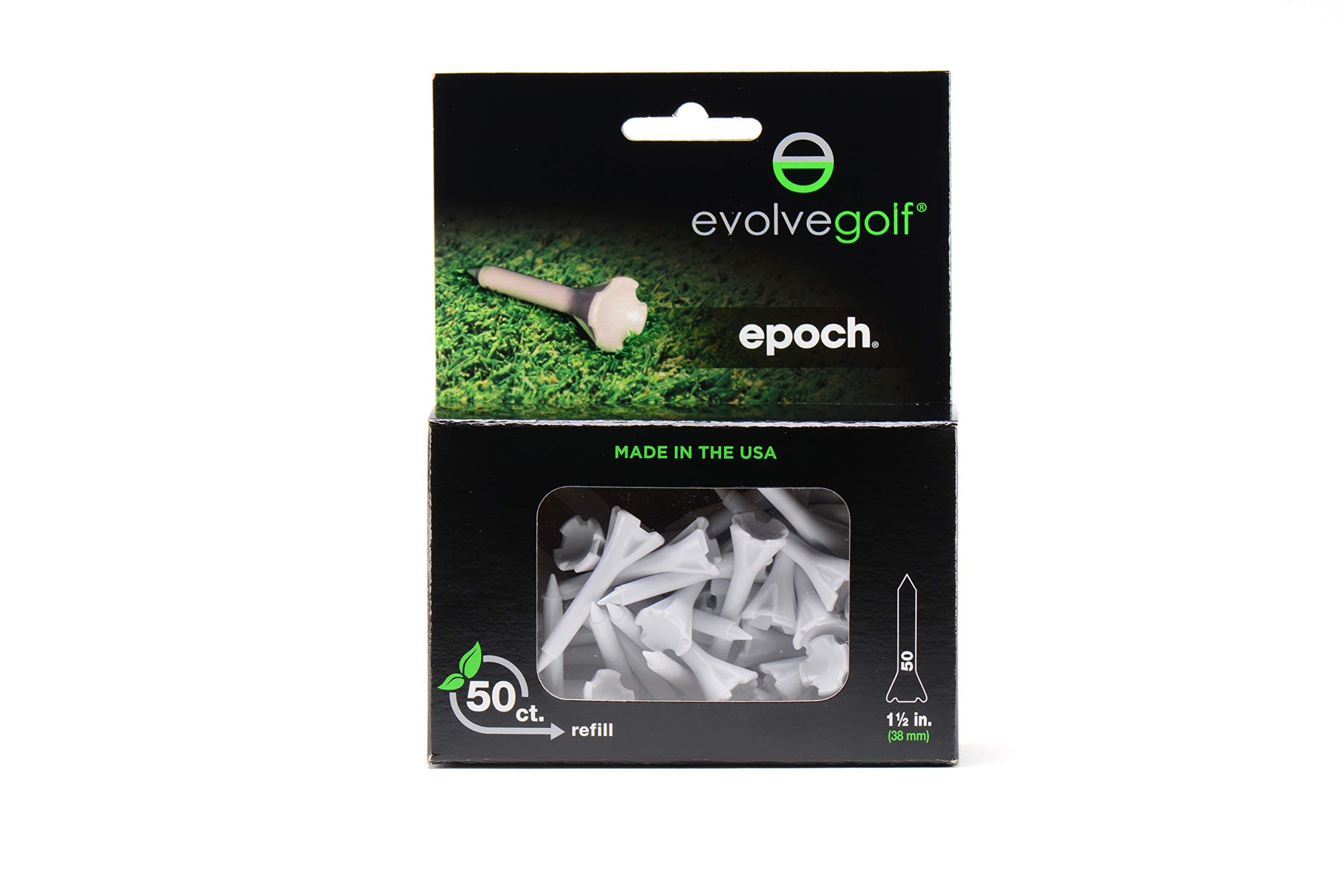 Evolve Golf Epoch 50 Count 1 1/2"" Tees
