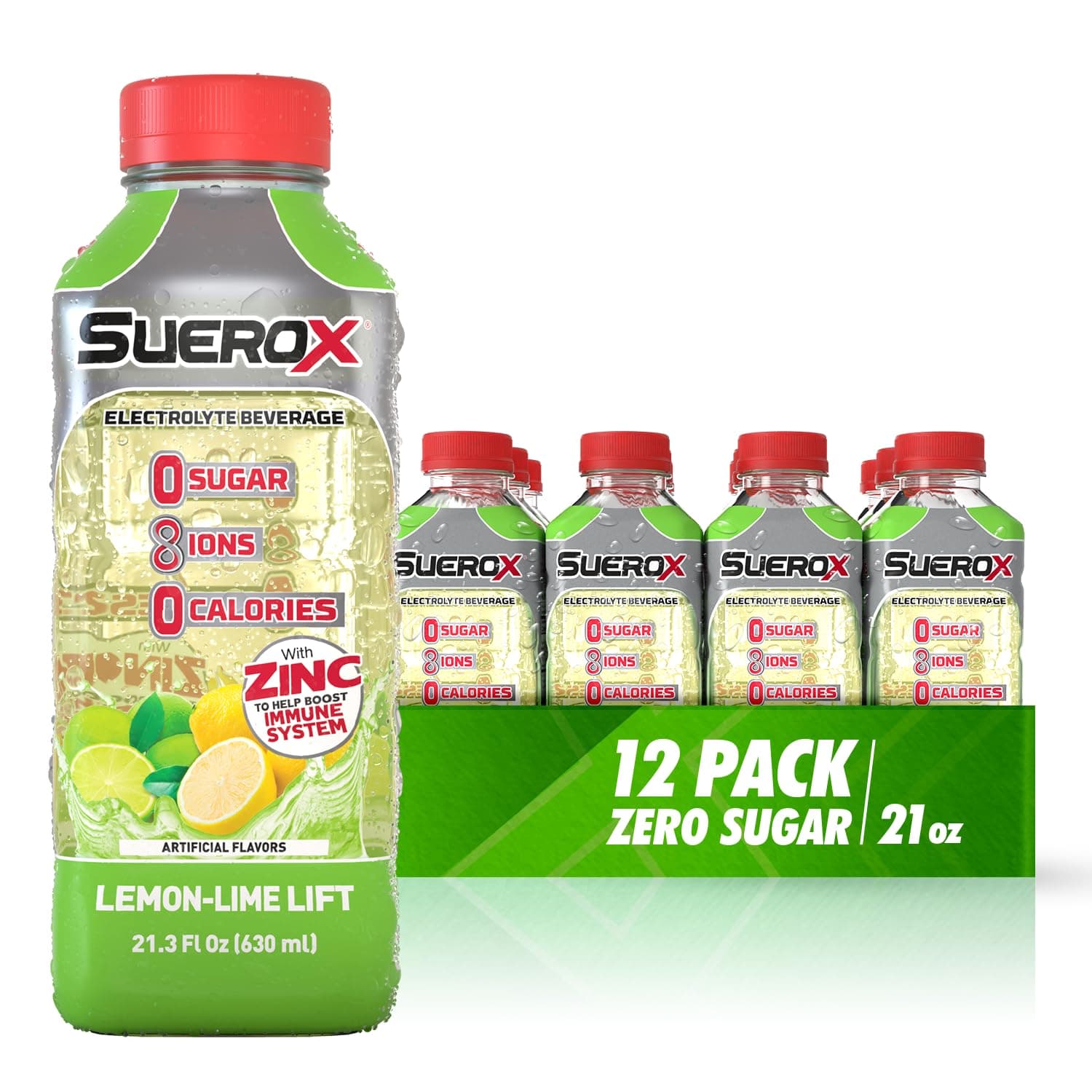 Zero Sugar Electrolyte Drink for Hydration and Recovery, Unique Blend of 5 Electrolytes & 8 Ions, Zero Calorie Sports Drink, 21.3 Fl Oz, Lemon Lift, 12 Count