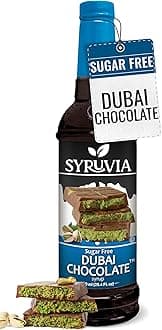 Syruvia Sugar Free Coffee Syrup, Dubai Chocolate Flavored Syrup for Drinks, Lattes, and Desserts – 25.4 fl oz