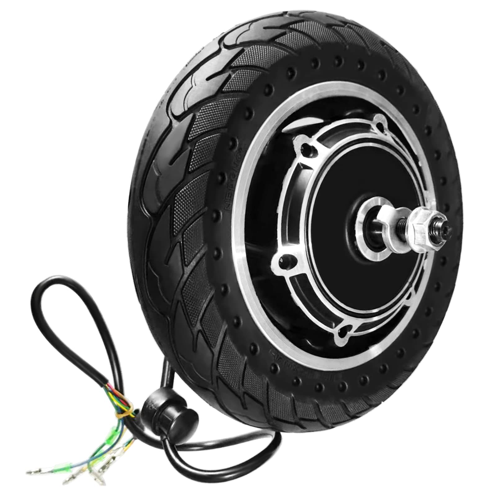 10'' Electric Scooter Front Tire with Hub Motor Solid Electric Scooter Wheel 48V 500W Brus Dis ke Hub Motor E Bike Motor Repla ent for KUGOO M4 / M4 PRO Folding Electric Scooter POPQ