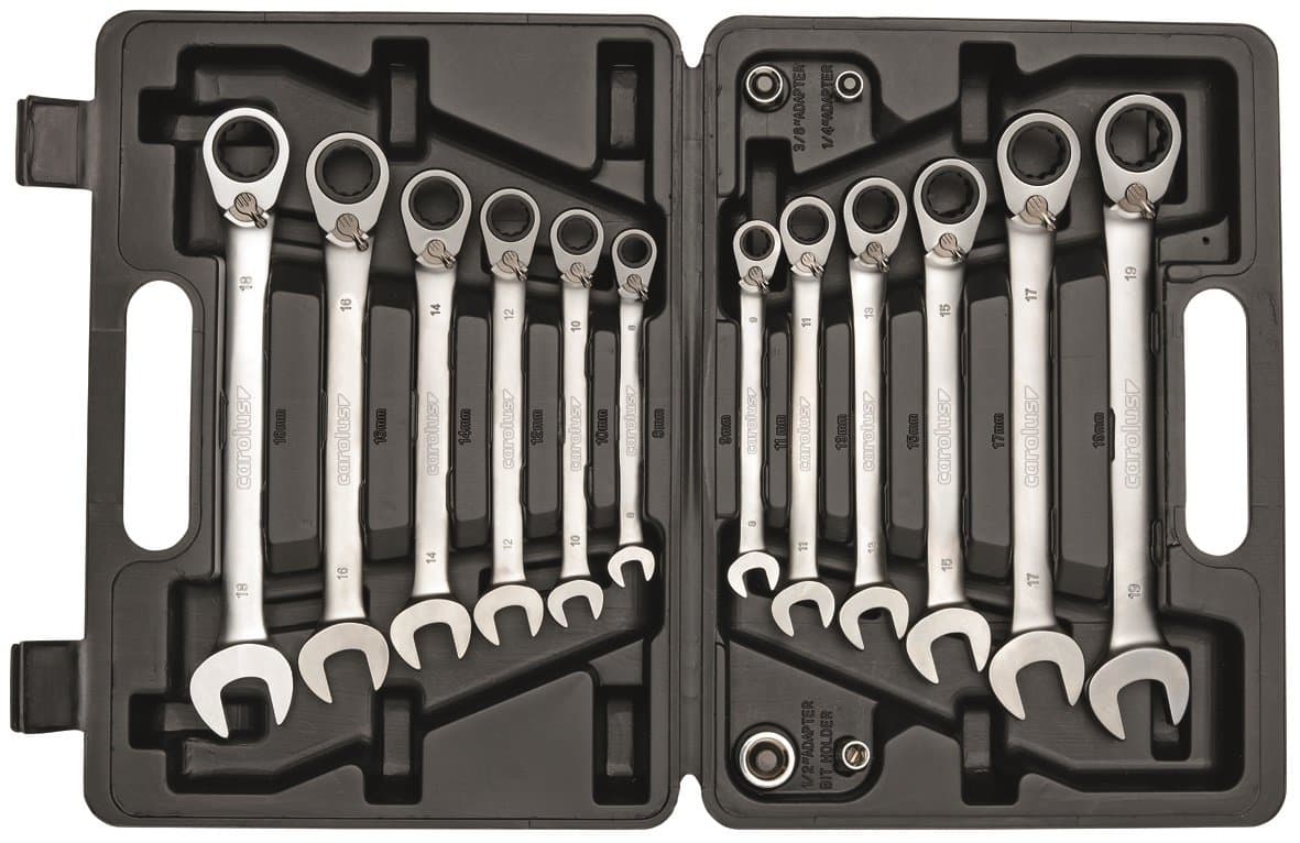 Carolus Open End Ring Ratchet Spanner Set, 4 Piece, 1 Piece, 1710.2016