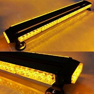 Evershine Signal 38.2 Inch 78 Led Strobe Flashing Light Bar Double Side Emergency Hazard Warning Lighting Bar with Magnetic for Car Truck Roof Safety-Amber(6-Bar)