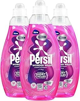 Persil Wonder Wash Liquid Detergent Stain Removal Designed for Shortest Cycles Even in 15 Minutes Fast Acting Formula with PRO-S Technology 55 Washes 1.485 Litre (Pack of 3, Ultra Care)