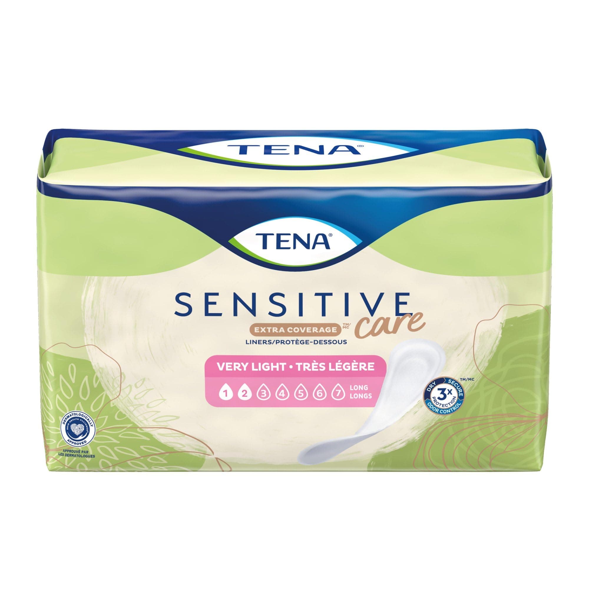 Sensitive Care Extra Coverage Female Incontinent Pad Very Light Long 9" L 54291, 50 Ct