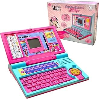 Storio Minnie Mouse Educational Computer Laptop Toy with Mouse|1 Year Extended Warranty|Kids Above 3 Years|20 Fun Activity Learning|Learn Letter Words Games Mathematics Music Logic Memory,Multicolor