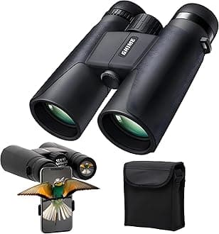 Binoculars for Long Distance, Ultra HD Binoculars for Bird Watching, Safari, Trekking with Phone Adapter and Storage Bag, 12x42 Zoom, Bright BAK 4 Glass, Range 2000 Meter (6 Months Warranty)