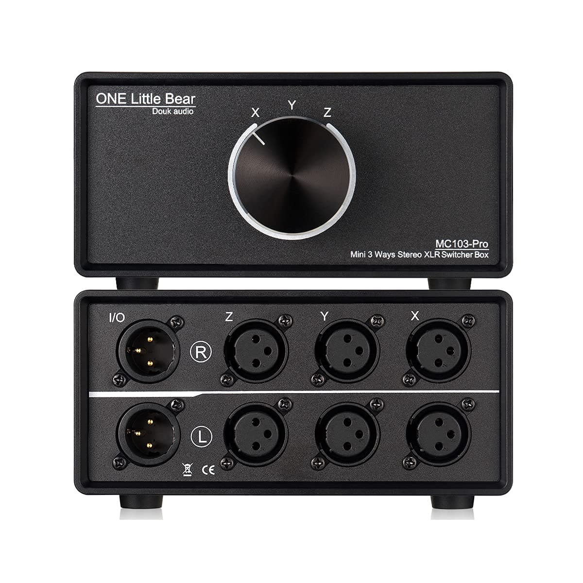 3-IN-1-OUT XLR Audio Switch, Balanced Audio Converter, 3-Way Stereo Passive Audio Selector Switcher (MC103 Pro 3-IN)