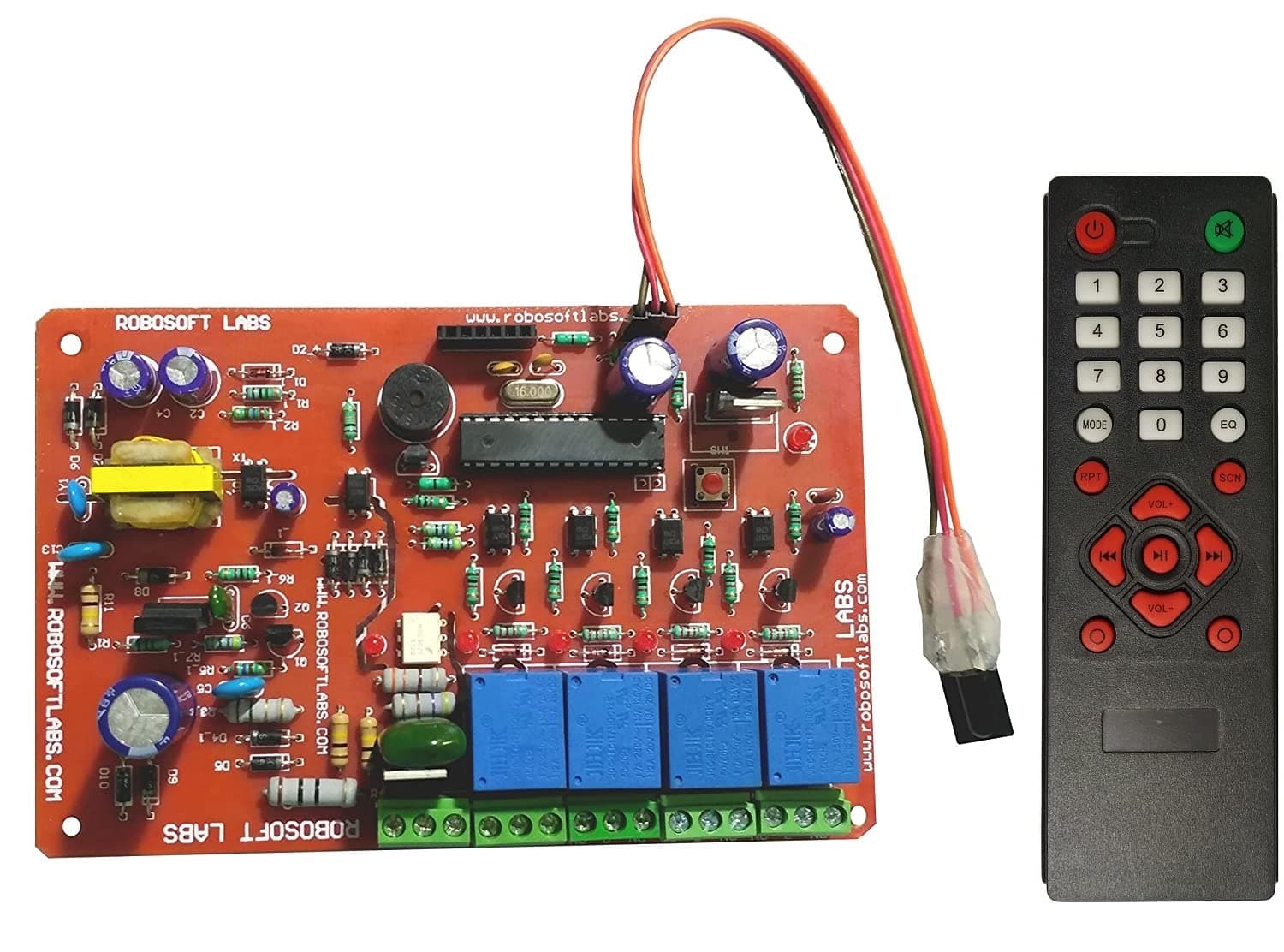 Robosoft Labs IR 5 CH (4 Lights and 1 Fan Speed) Remote Control Based Wireless Home Automation, Red
