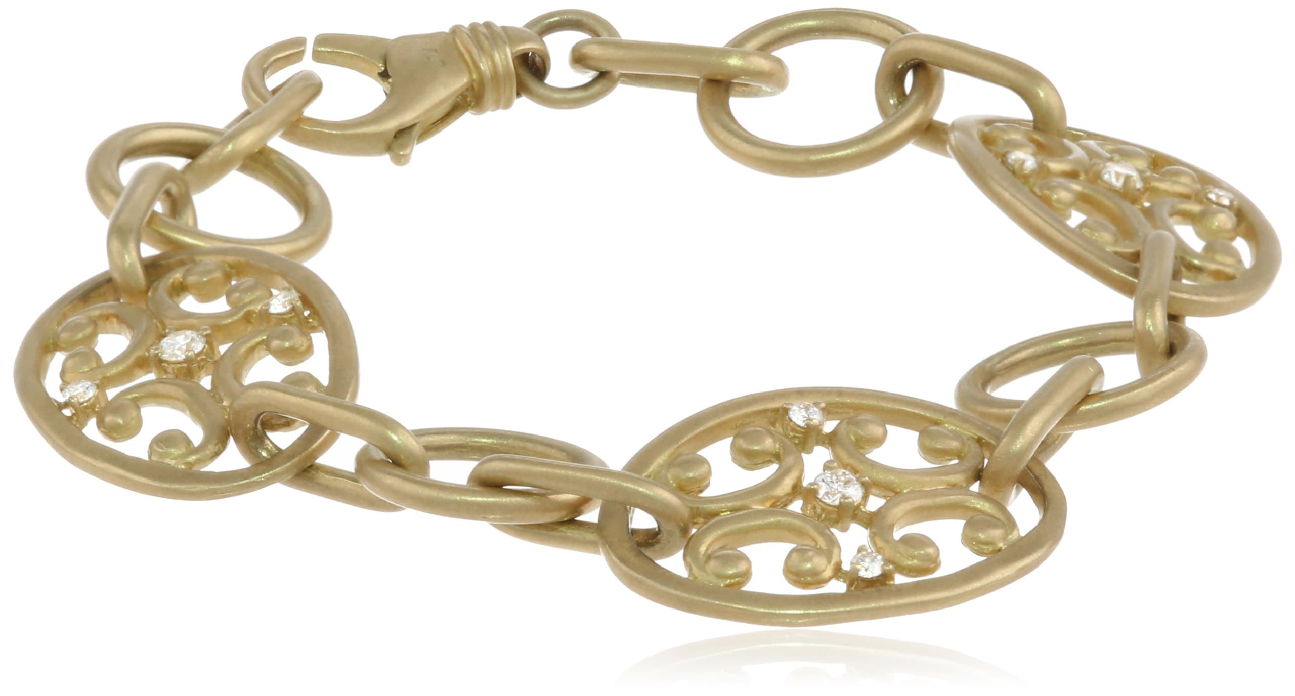 Monica Rich Kosann "Classics" Oval Diamond Gate Bracelet