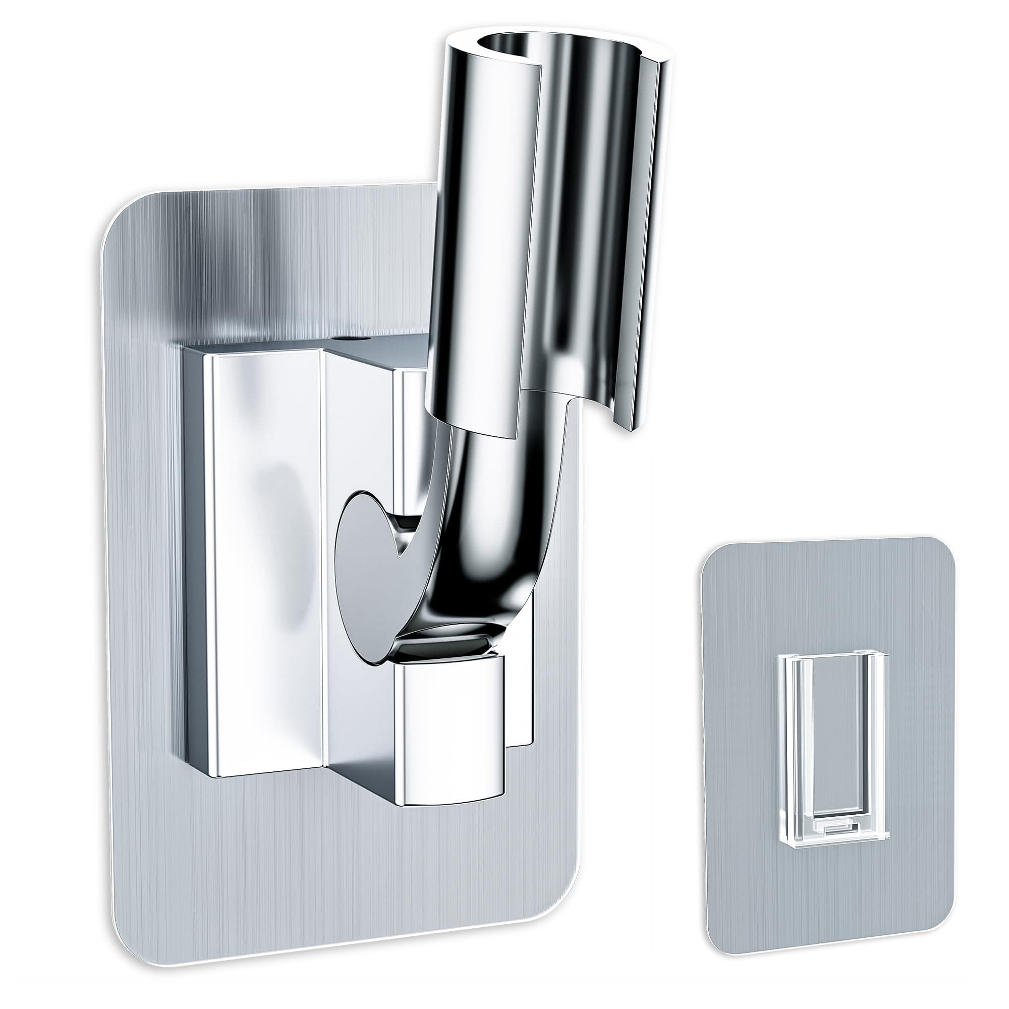 Magichome Shower Head Holder with Strong Adhesive, Adjustable Universal Shower Head Holder Replacement with Extra Adhesive Stick, No Drilling Wall Mount Shower Holder Bracket for Bathroom