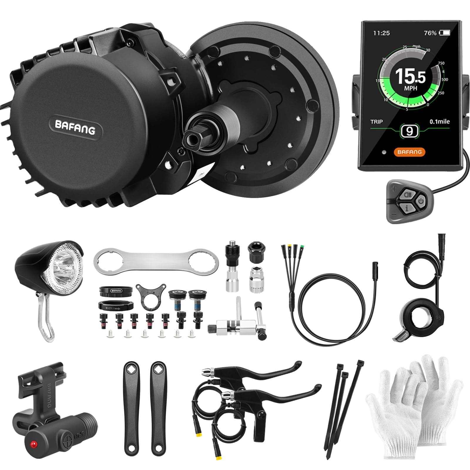 Bafang 48 V 1000 W mid-motor BBS03 ebike conversion kit with 3.5 inch C18 display