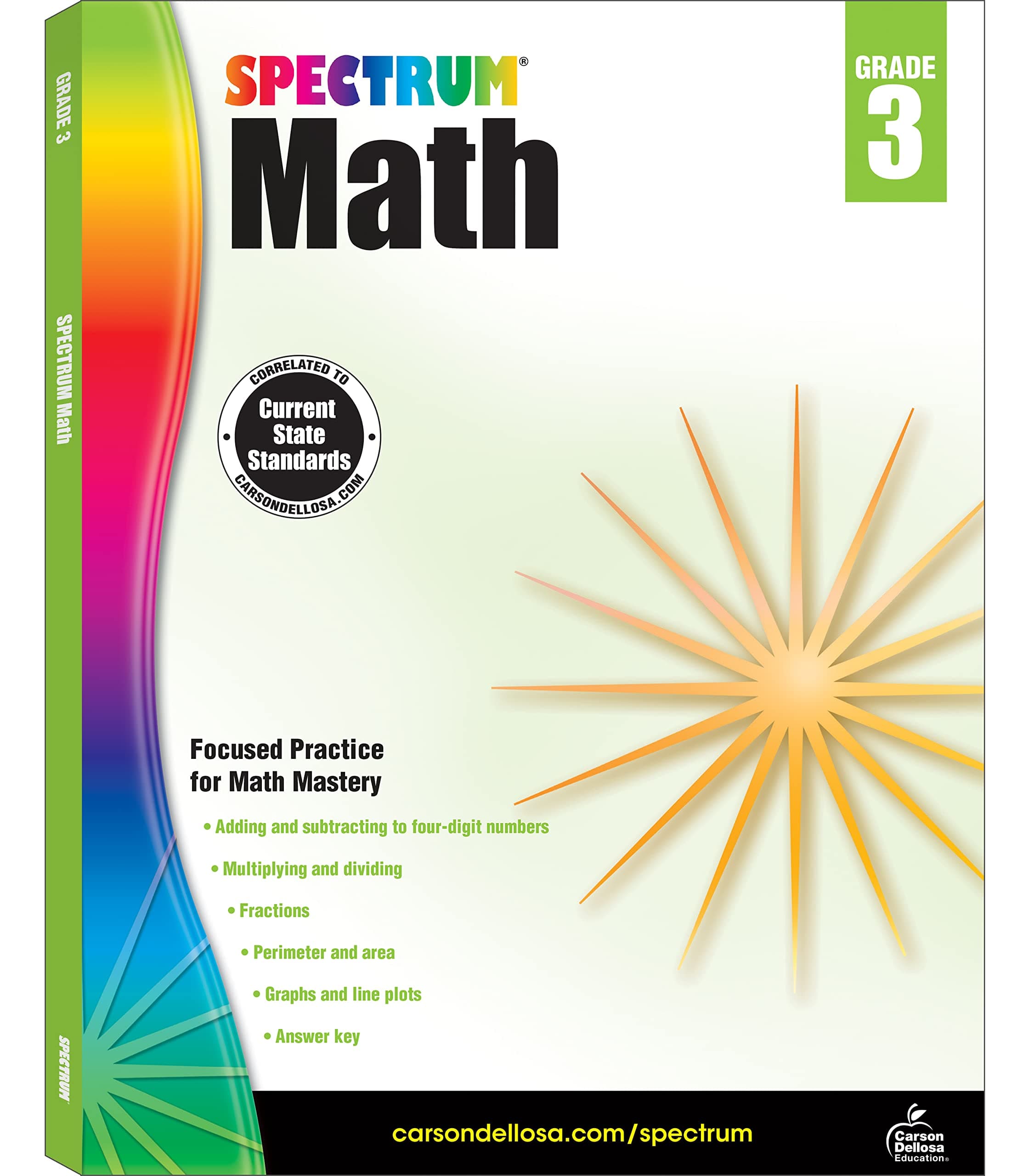 Spectrum 3rd Grade Math Workbooks, Addition, Subtraction, Multiplication, Division, Fractions, and More Mathematics, Classroom or Homeschool Curriculum