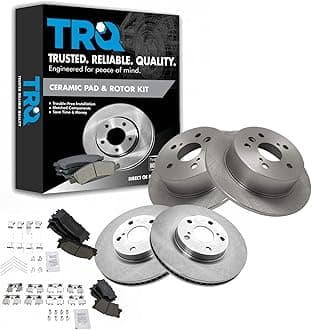 TRQ Brake Pad & Rotor Kit Premium Posi Ceramic Front & Rear for ES350 Camry