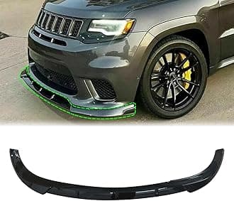 SHOWSEN 3PCS Glossy Black Front Bumper Lip Compatible with 2014-2021 Jeep Grand Cherokee SRT/2018-2021 Trackhawk Front Bumper Lip Spoiler Kit