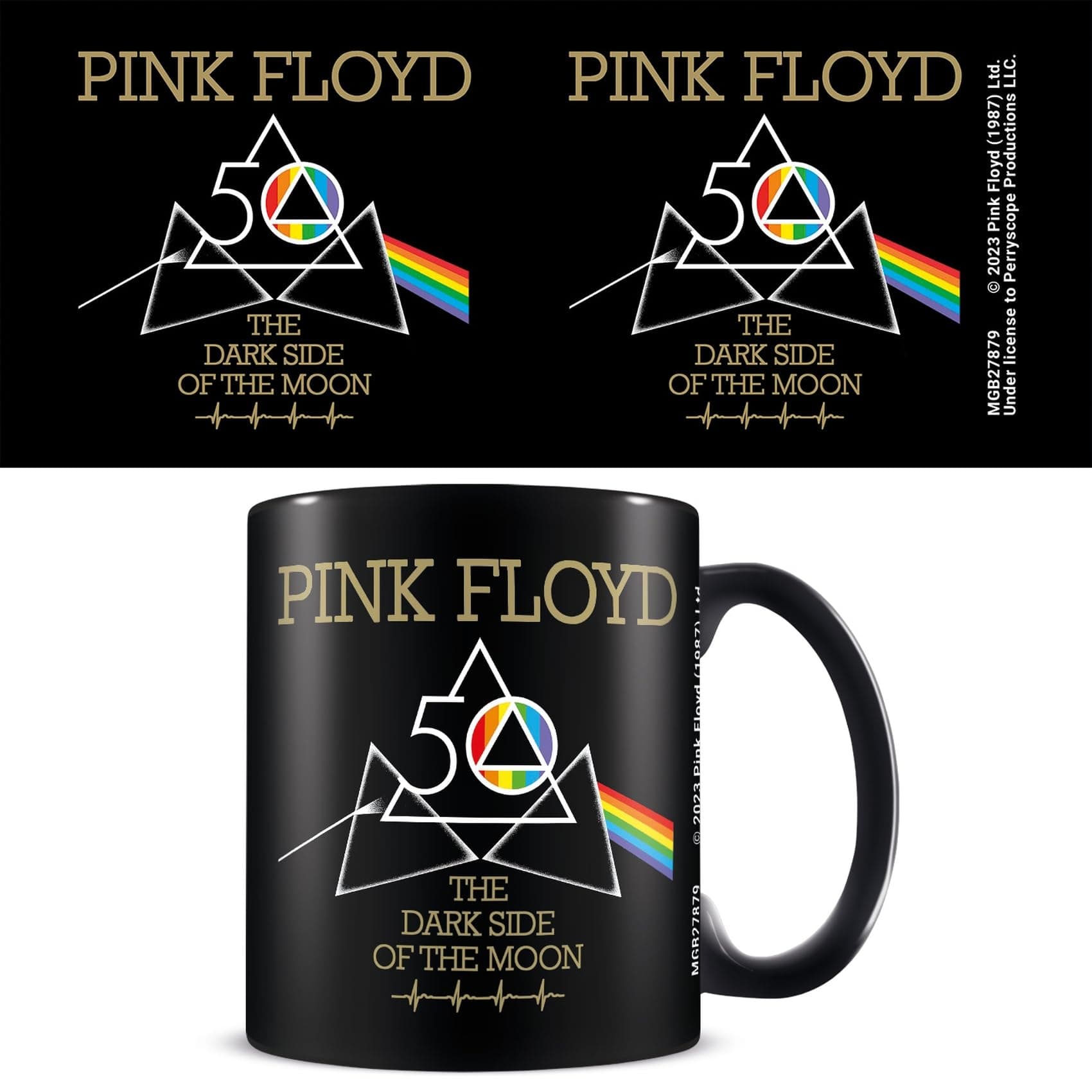 Pink Floyd Mug (Dark Side 50th Anniversary Design) 11oz Ceramic Coffee Mug, Cups and Coffee Mugs for Men, Mugs for Women - Official Merchandise