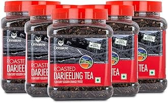 Roasted Organic Darjeeling Tea - 250 gm (Pack Of 5) | 100% Pure & Natural Whole Leaf | Flavoury Golden Orange Pekoe | Black Tea