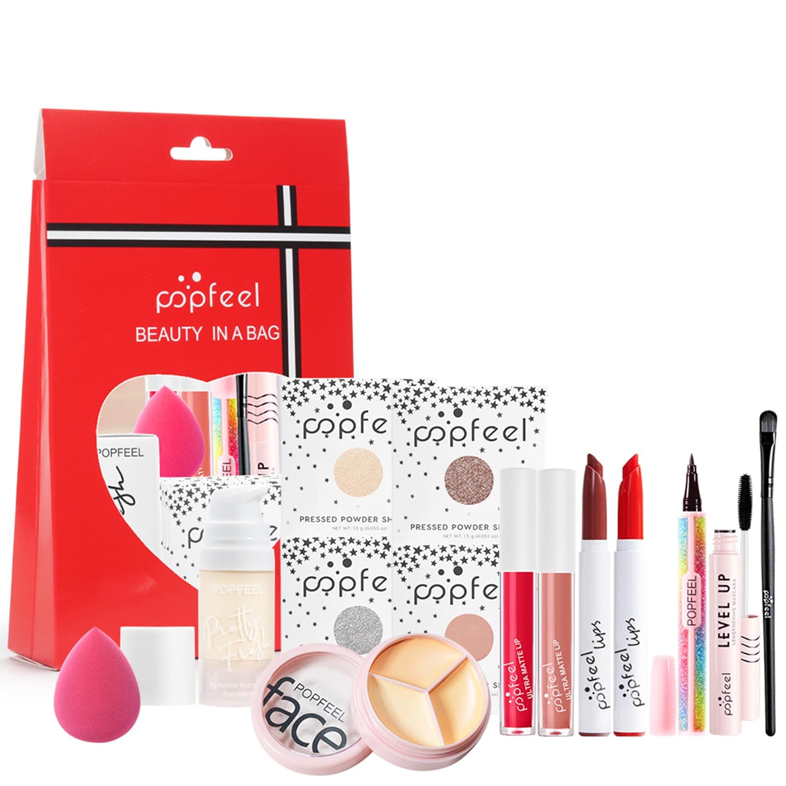 Joyeee Makeup Gift Set, 14 Pcs Full Kit Come with Eyeshadow Lipstick Lipgloss Concealer etc, for Face Eyes Lip, Complete Starter Bundle for Women and Girls, Portable Beauty Set with Storage Bag#2