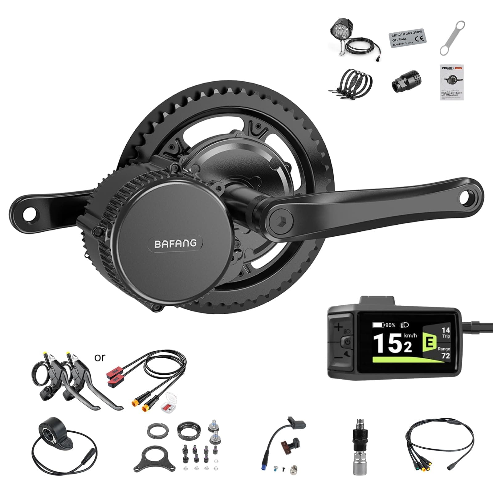 750W Mid Drive Kit,Mid Drive Ebike Conversion Kit Brushless Upgraded Motor with LCD Digital Display Chainring for Commuter Bike,Recumbent Trike,Mountain Bike,Cargo Bike