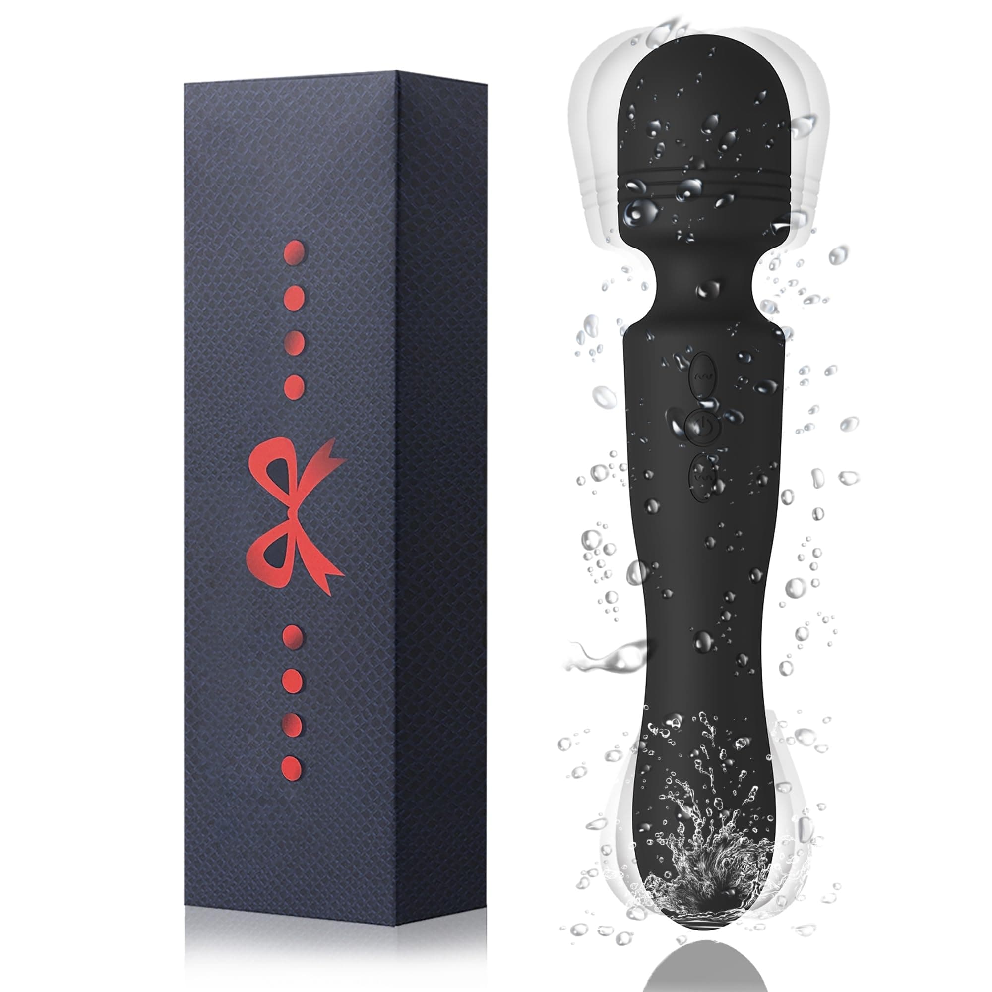 2026 New Upgraded Handheld Electric Portable Massager - Double-Ended Available Shoulder Neck Back Relaxation Tools, Travel Home Work Sports Out Use Relieve Deep Tissue Muscle Pain Fatigue - Black