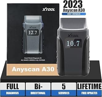 Wireless Bidirectional OBD2 Scanner XTOOL Anyscan A30, Lifetime Free Update, All Systems Diagnostic Tool for iPhone & Android, 8 Services, Oil/EPB/SAS/TPMS Reset, Throttle Relearn, BMS, ABS Bleeding