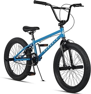 Freestyle BMX Bike, 20 Inch Kids Bicycle for 7-13 Years Old Kids and Beginner Level Rider, Blue
