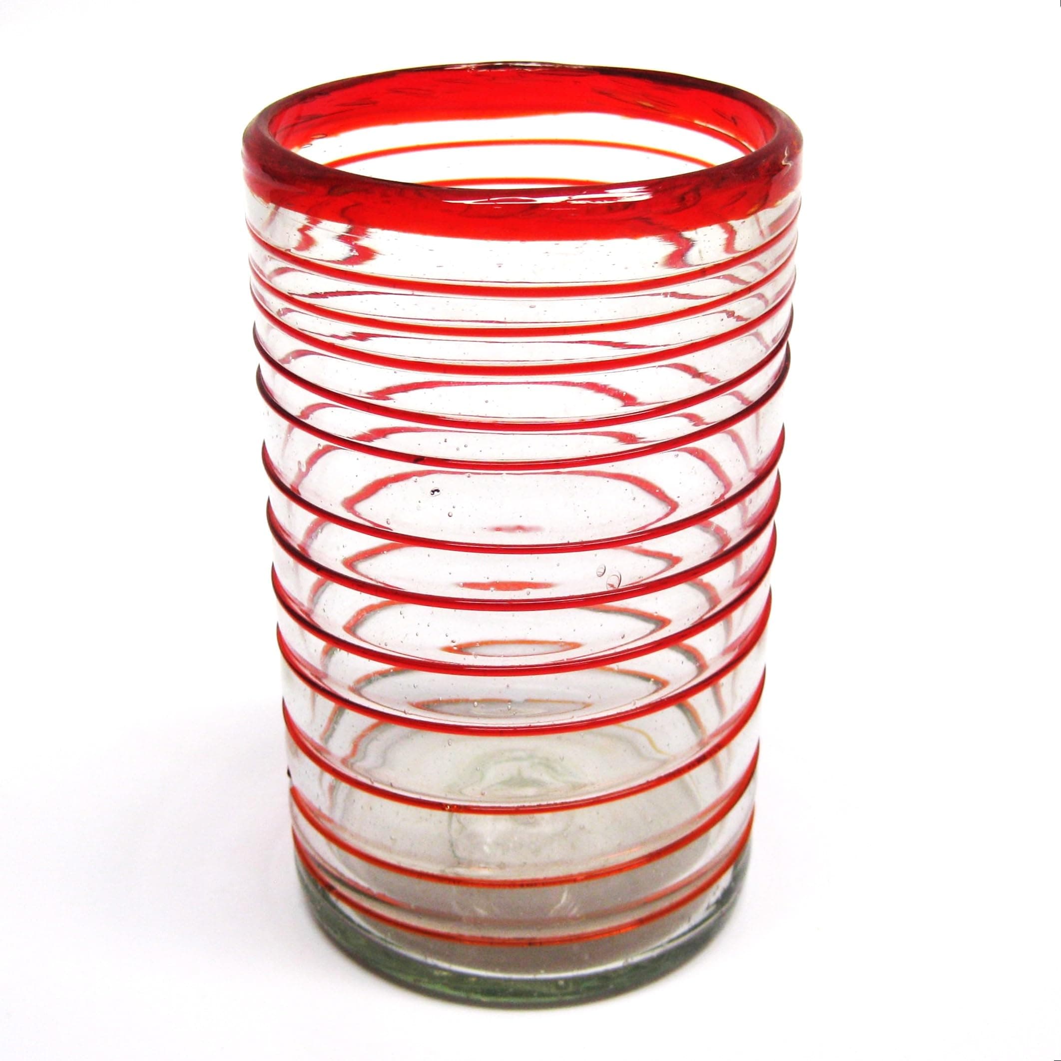 Ruby Red Spiral 14 oz Drinking Glasses (set of 6), Recycled Glass, Lead-free, Toxin-Free (Drinking)