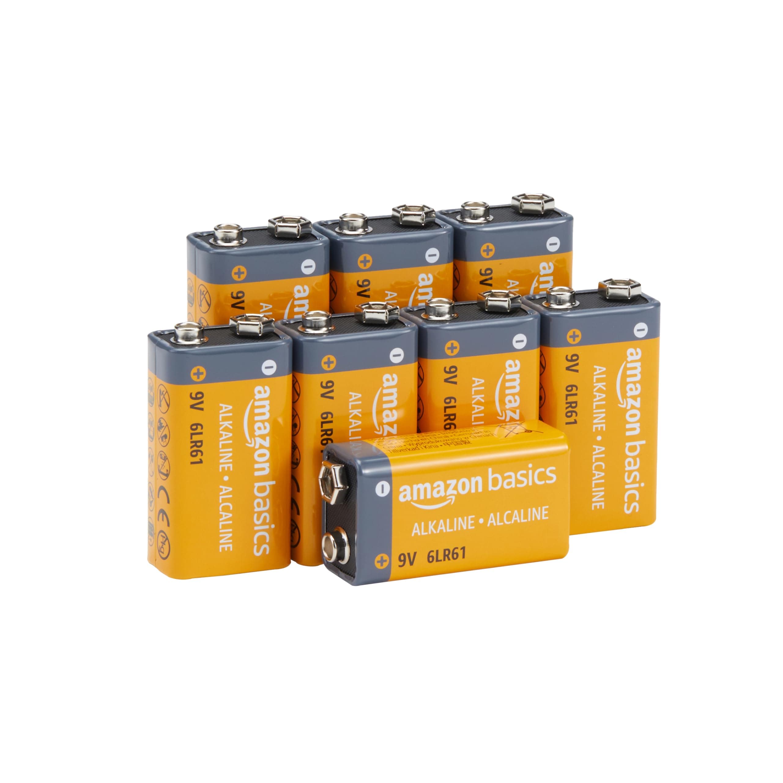 Amazon Basic 8 pack Alkaline 9 V batteries