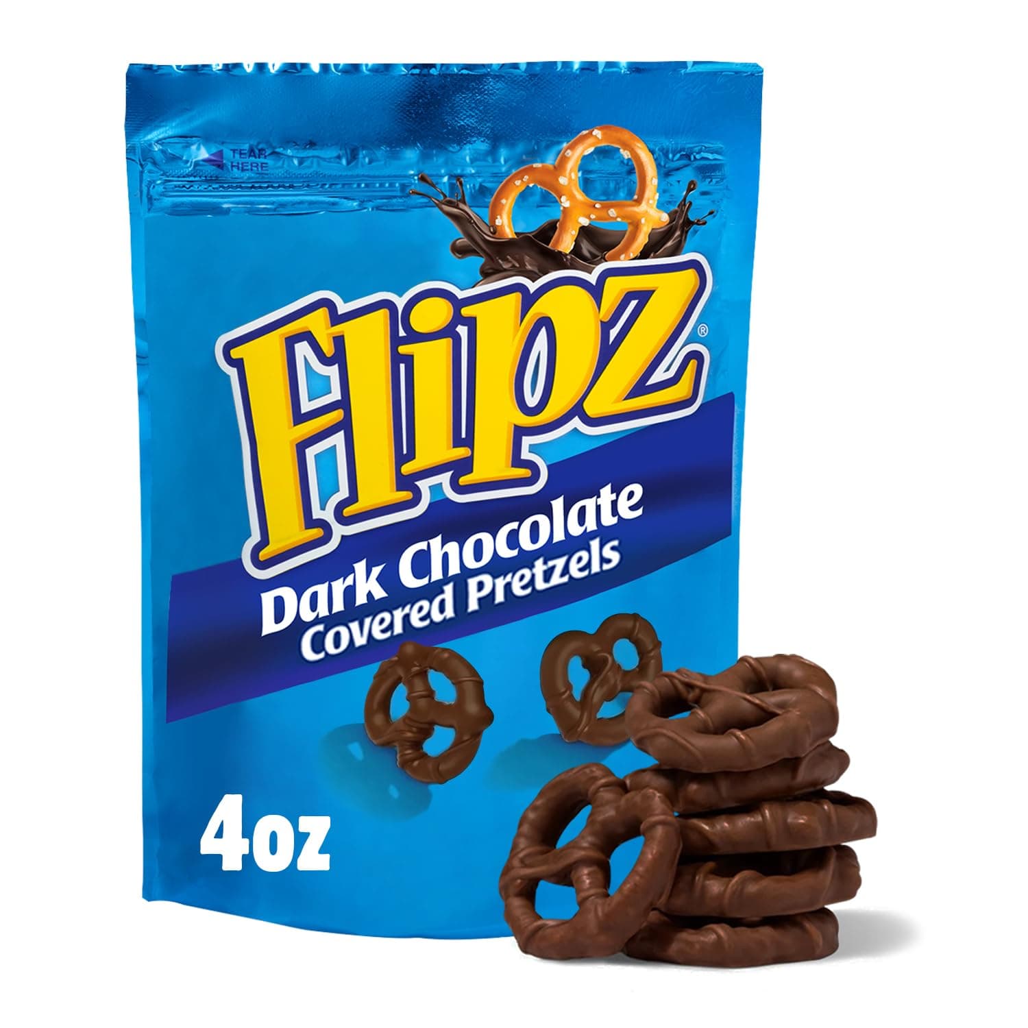 Dark Chocolate Covered Pretzels (4 Ounce, Pack of 6), Perfect Sweet, Salty, & Crunchy Snack For Adults And Kids