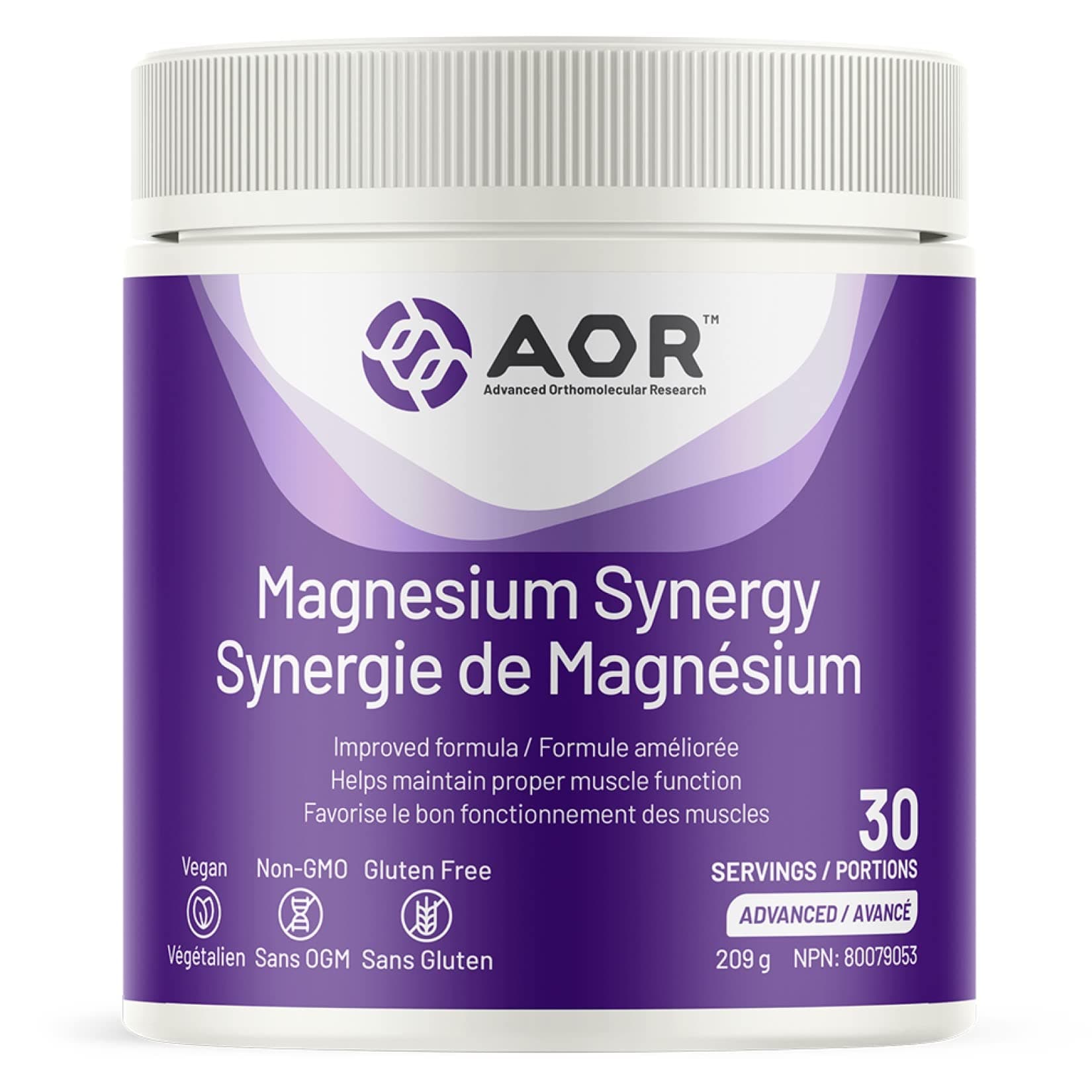 AOR - Magnesium Synergy 209g Powder - Helps Maintain Proper Muscle Function