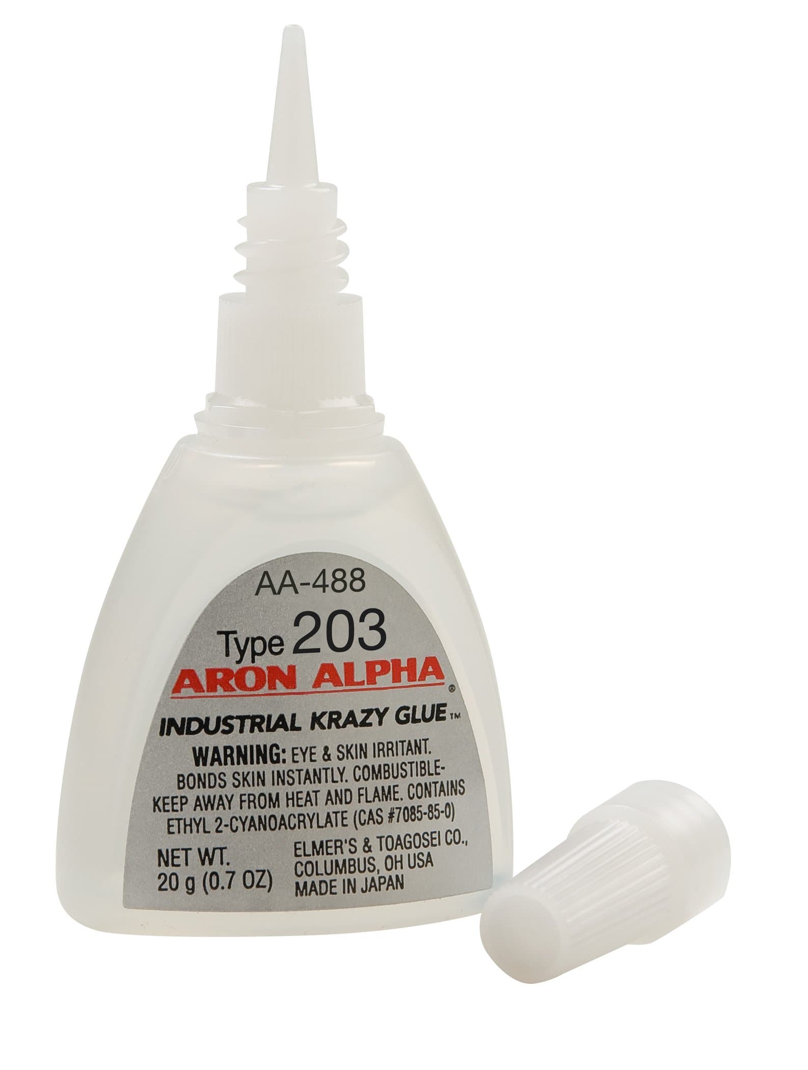 Aron Alpha Type 203 (1,500 cps viscosity) Slow Set Instant Adhesive 20 g (0.7 oz) Bottle