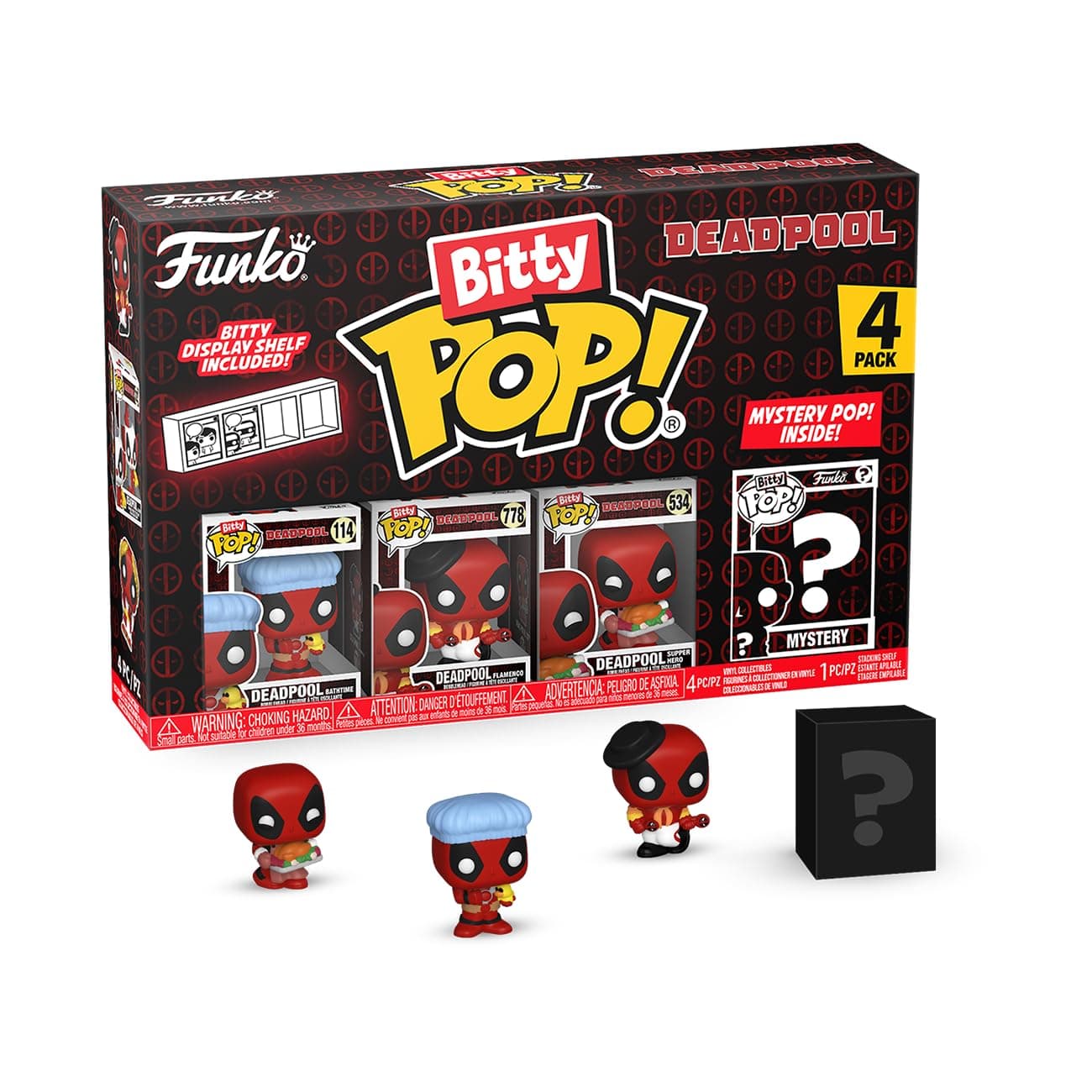POP! Bitty 4 pack Deadpool - Bathtime & Mystery Mini Figure - Multicolor Collectable