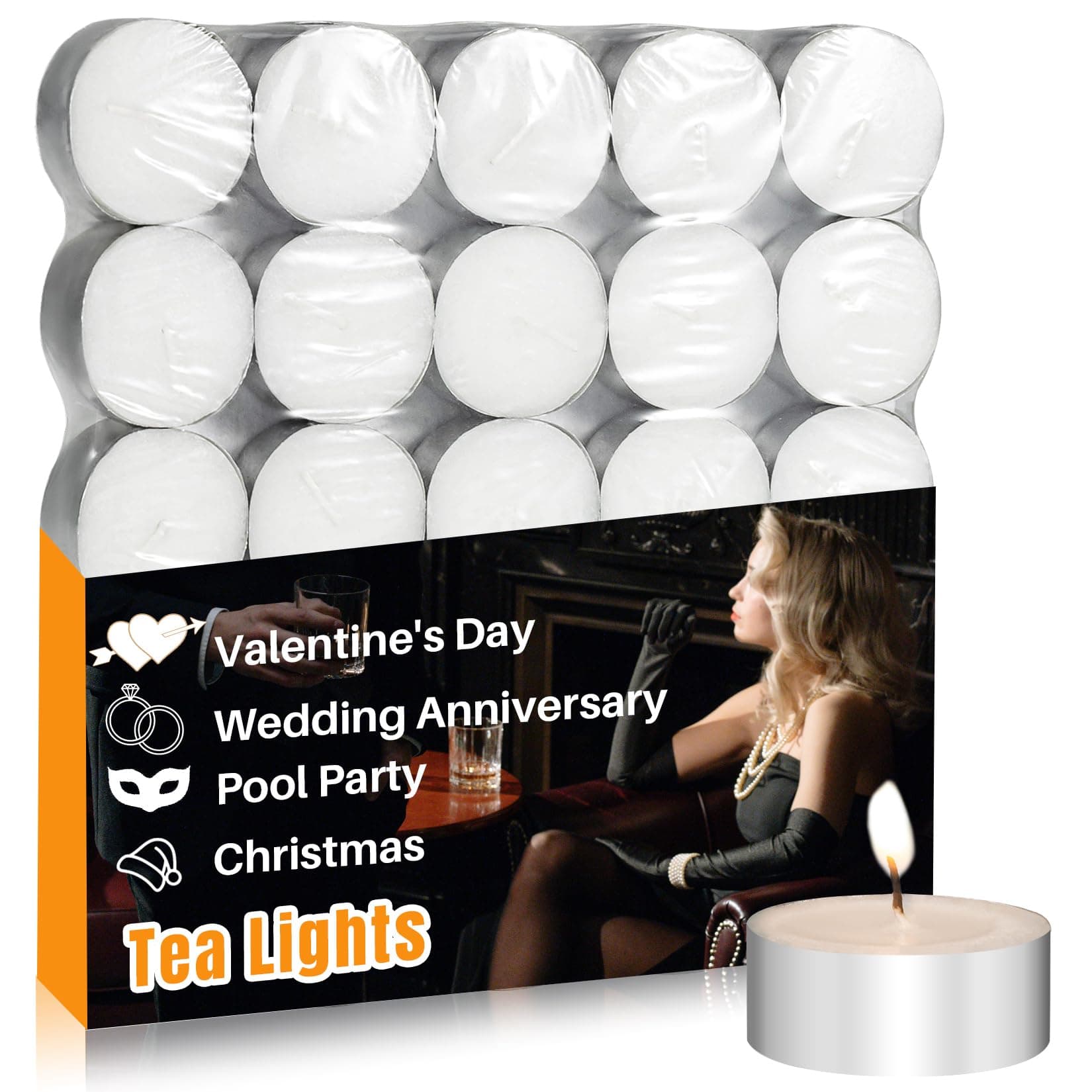 Tealight Candles - Tea Lights Candles Unscented Tea Tree Lights Mini Votive with Cotton Wick for Decorating Home,Pool,Shabbat,Wedding,Emergencies,Christmas,Halloween,Parties, Spas