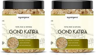 AYUORGANIX Gond Katira 300gm*2 – 100% Natural & Edible Tragacanth Gum | Ayurvedic Cooling Herb for Summer Drinks, Digestion & Skin Care | Organic Gond for Falooda, Sharbat & Weight Management
